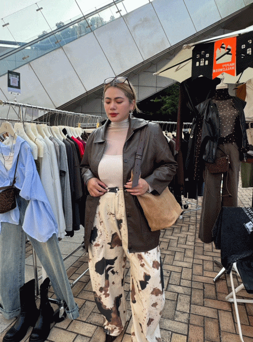 YY03時髦天花板!!乳牛紋彎刀褲(必買!!)