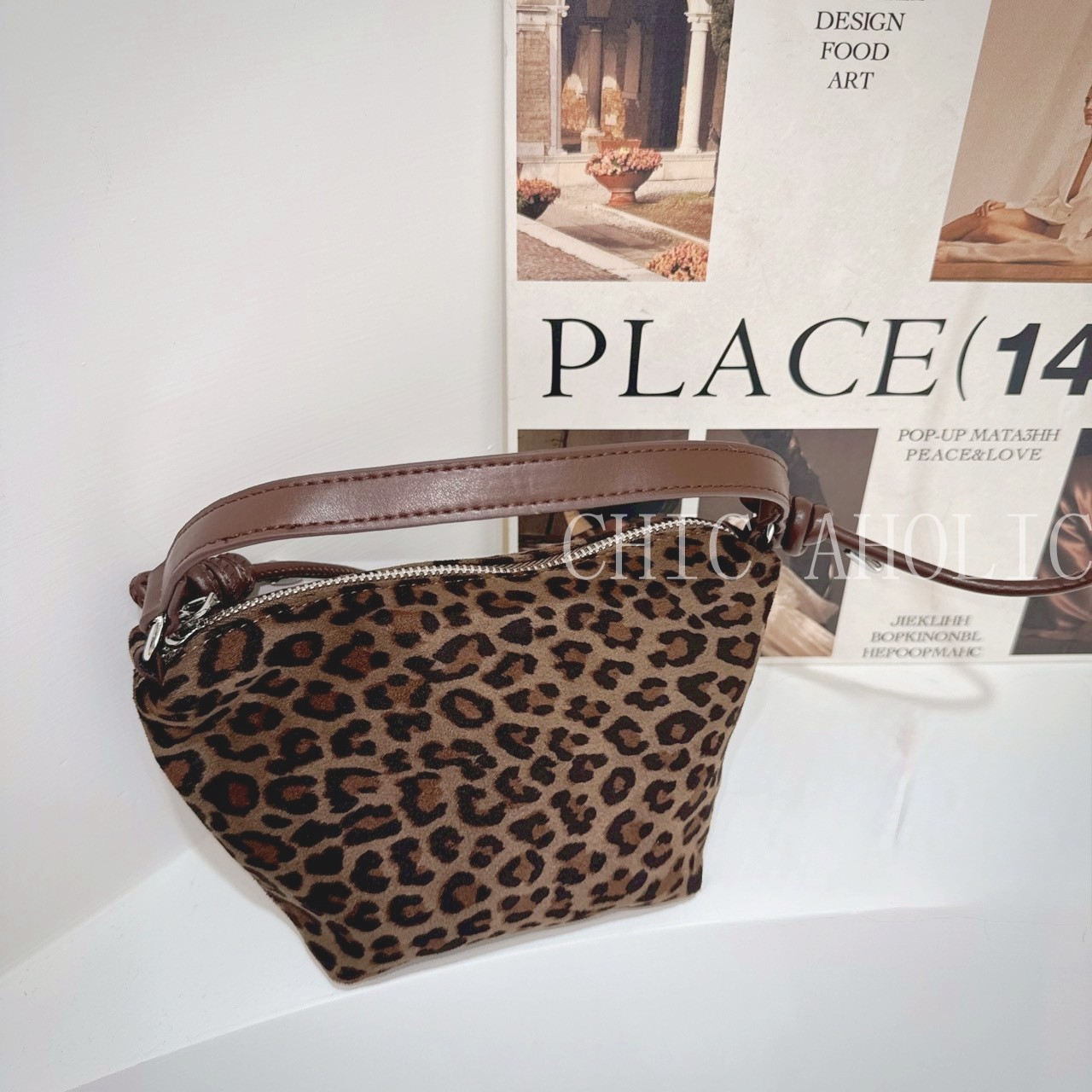 NOV08豹紋水餃雙帶包