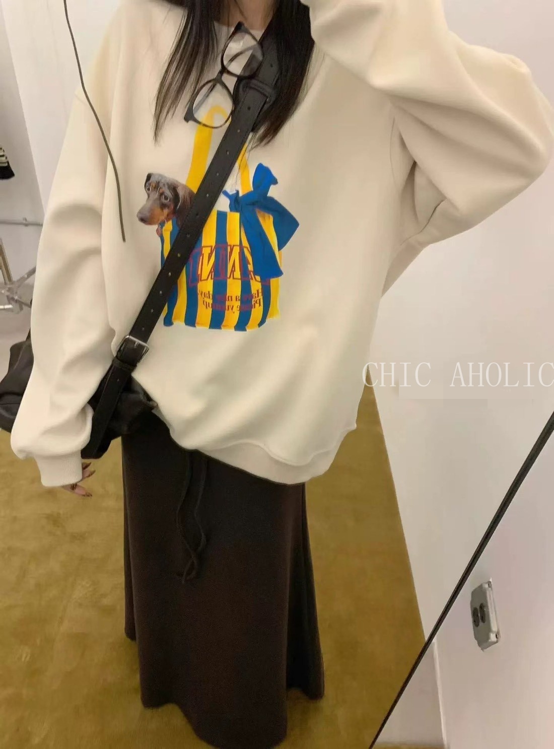 NOV16條紋購物袋狗上衣