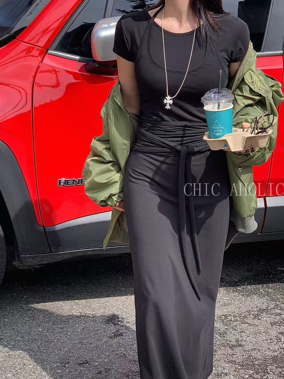 NOV48設計感繞脖兩件長洋