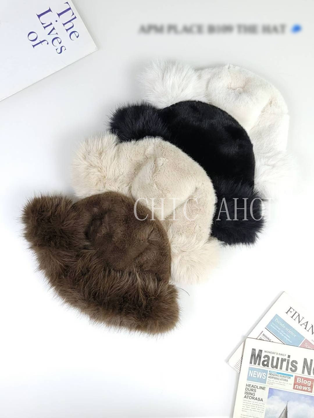 WN10長毛邊皮草漁夫帽