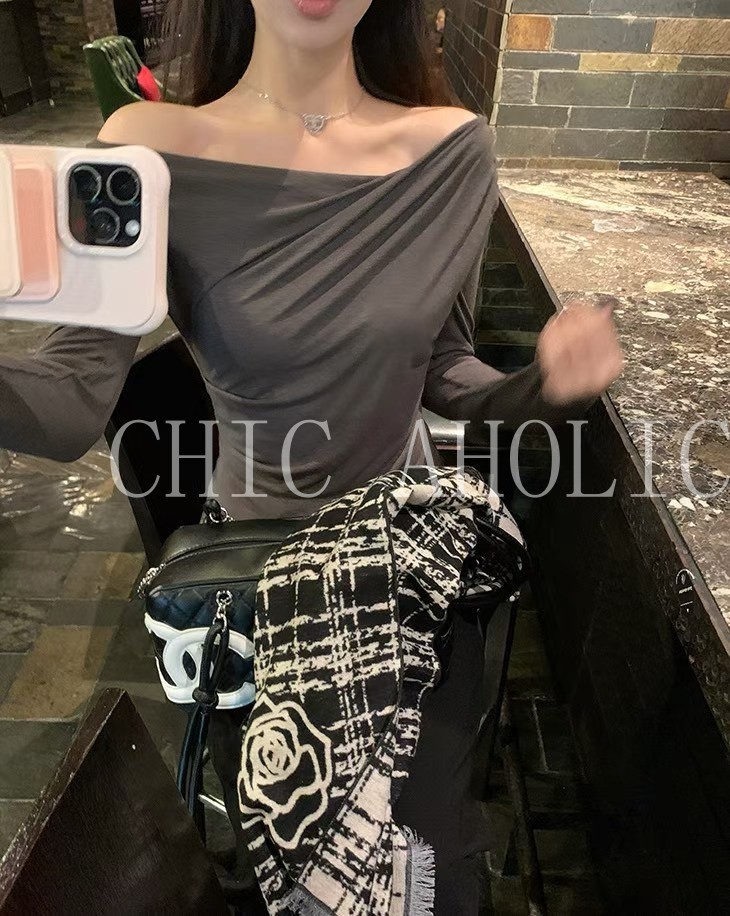 WN14雙片交叉抓摺露肩衣