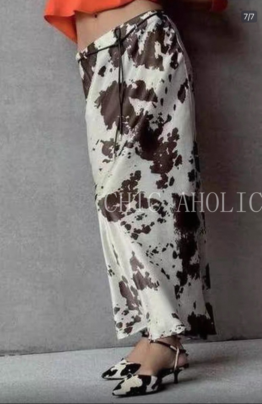 WN30歐洲部落客乳牛皮繩長裙