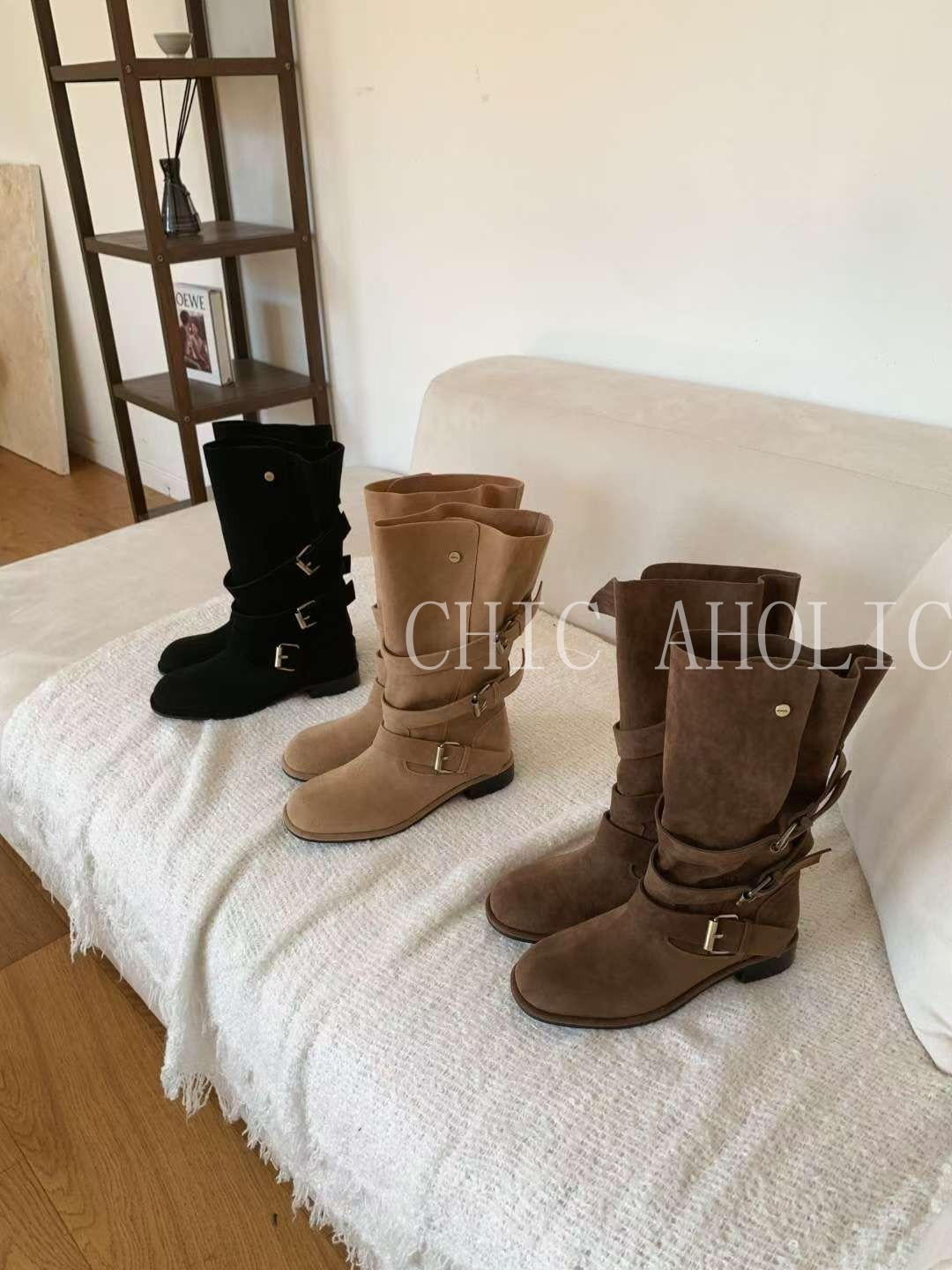 WN61真皮鬆弛中筒靴