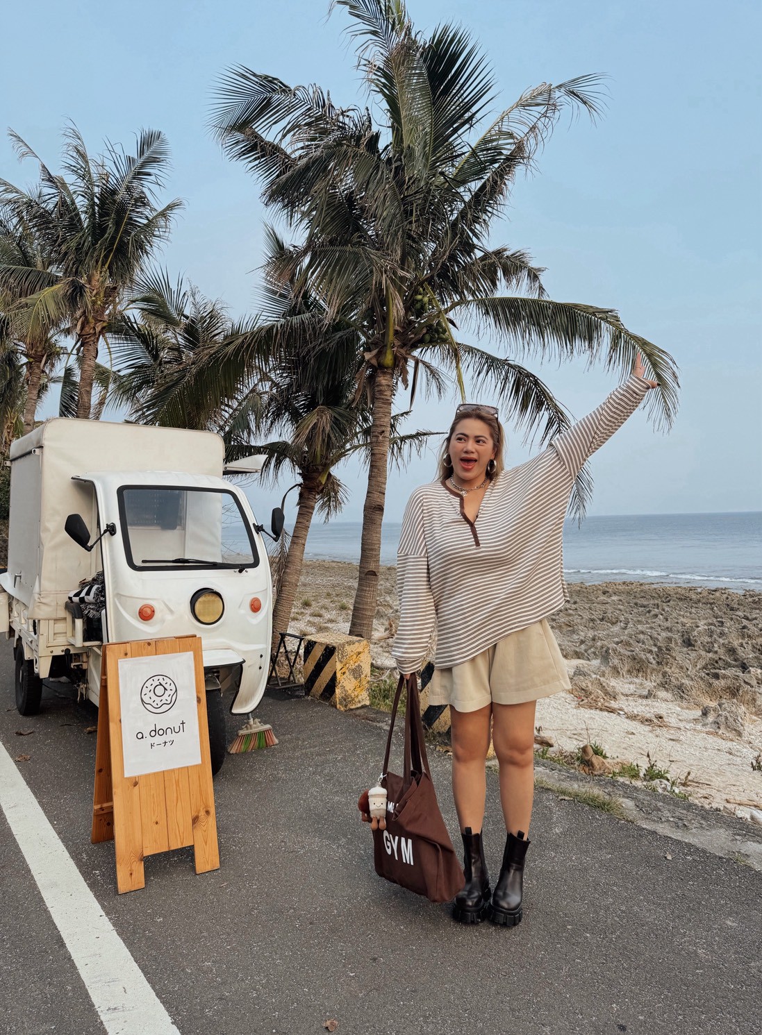  CA25亨利釦橫條撞色衣