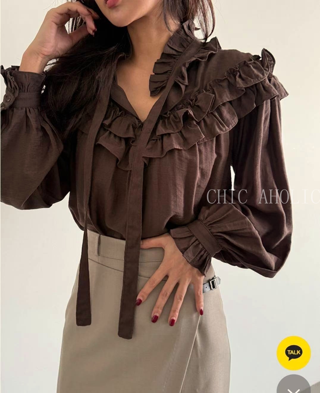 CA05法式荷葉領襯衫