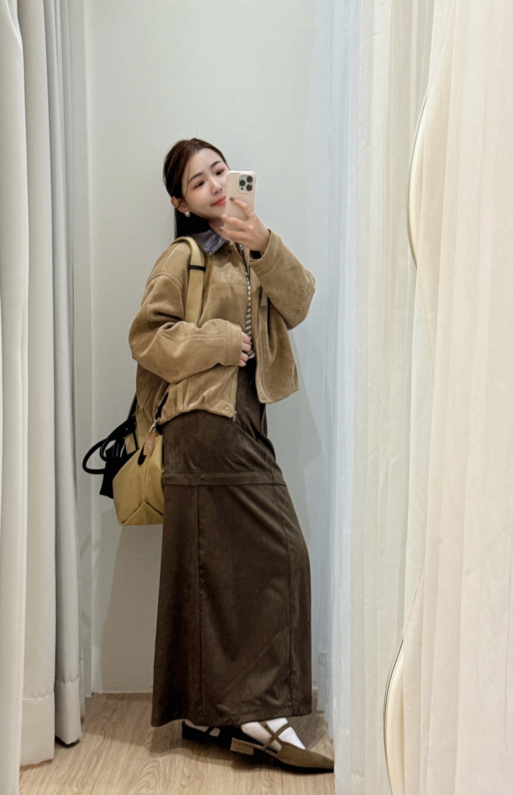 CA15可以兩穿麂皮長裙  