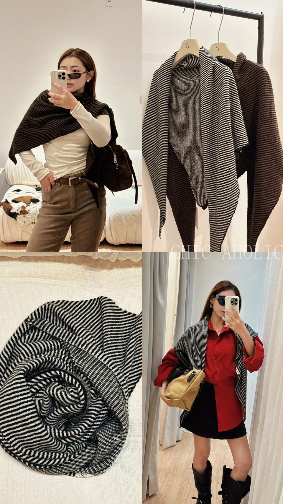 CA27條紋紋理100%羊毛披肩  CP值UPUP