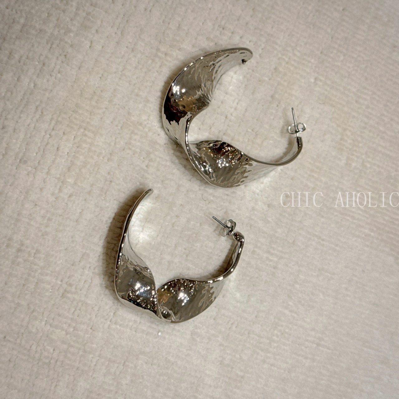 HH02螺旋波浪超大耳環