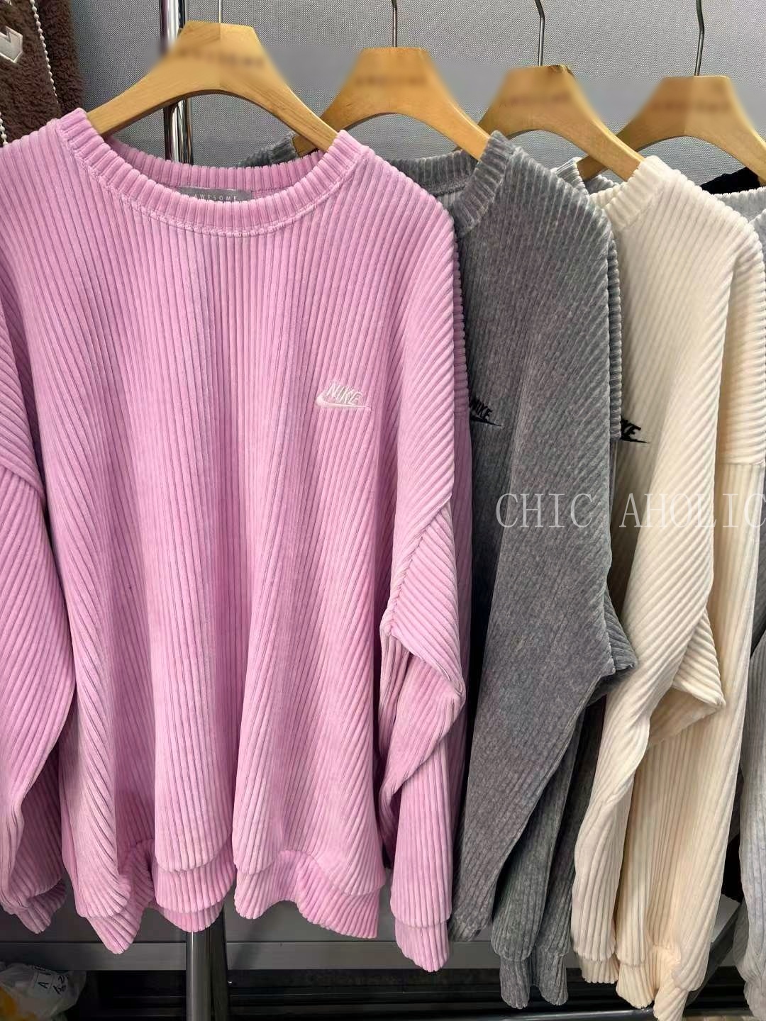 HH05秋螺紋NIKE大學T