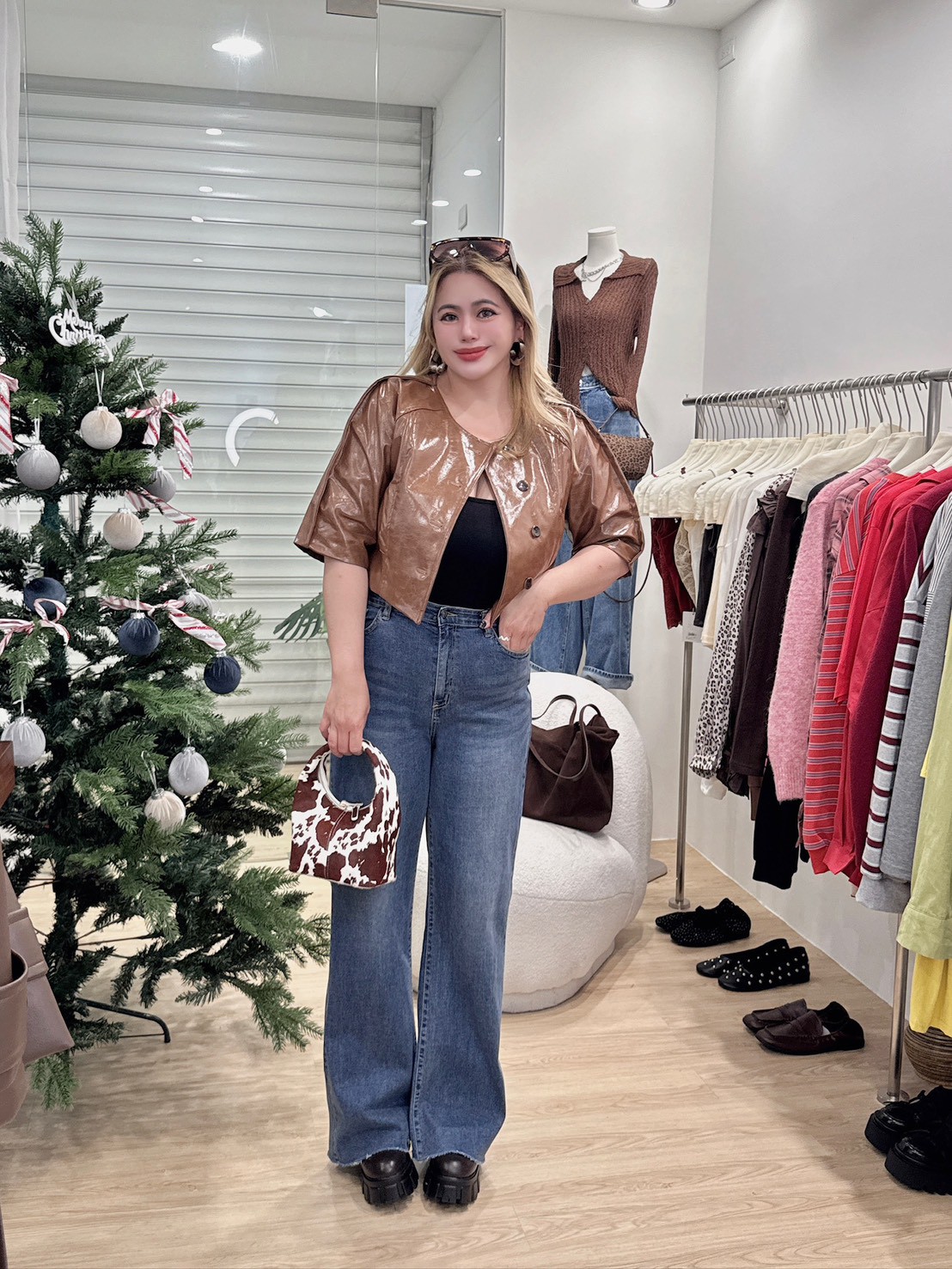 HH24亮皮面時髦皮外套