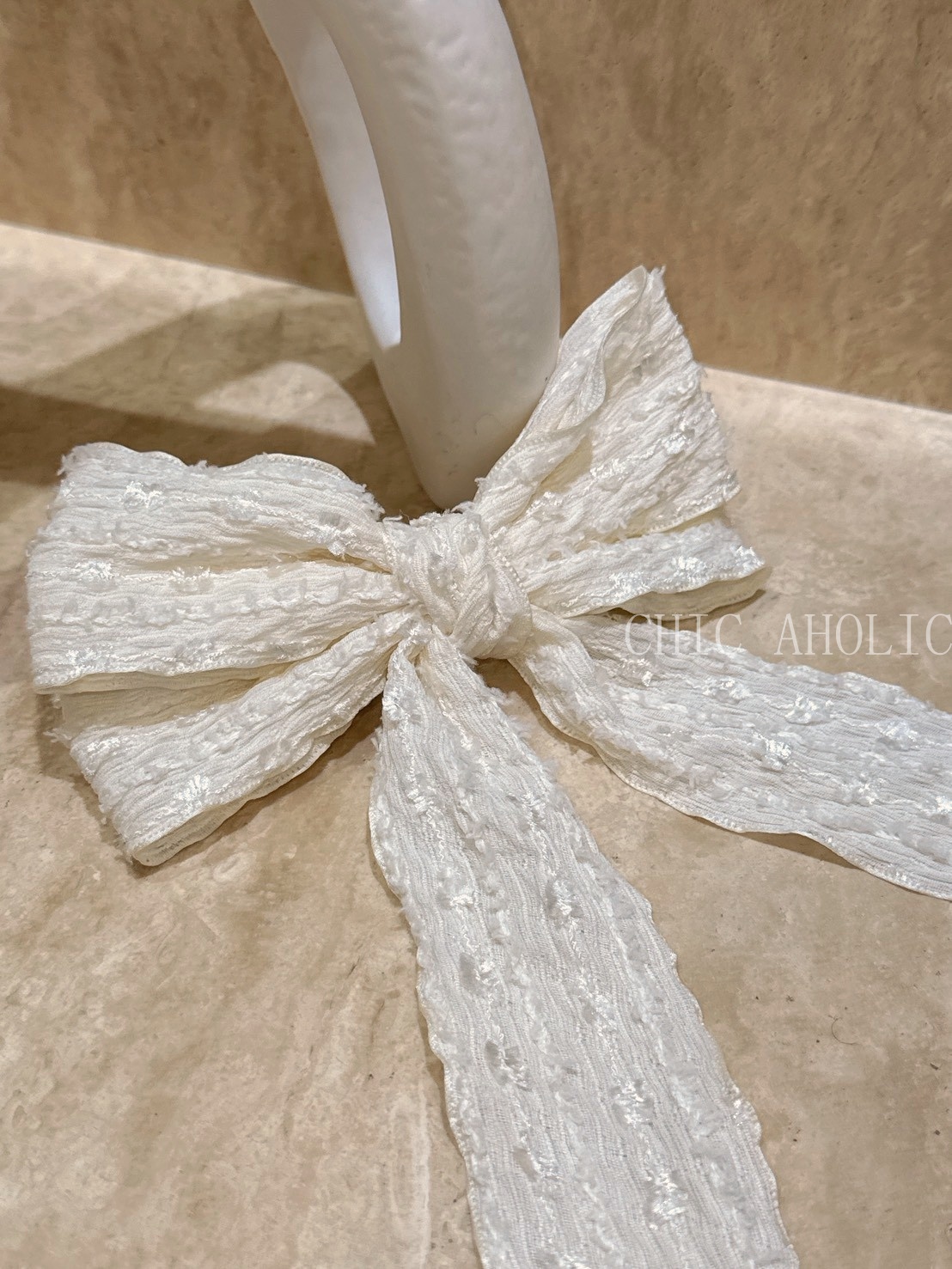 HH58皮草毛點白色仙女髮夾