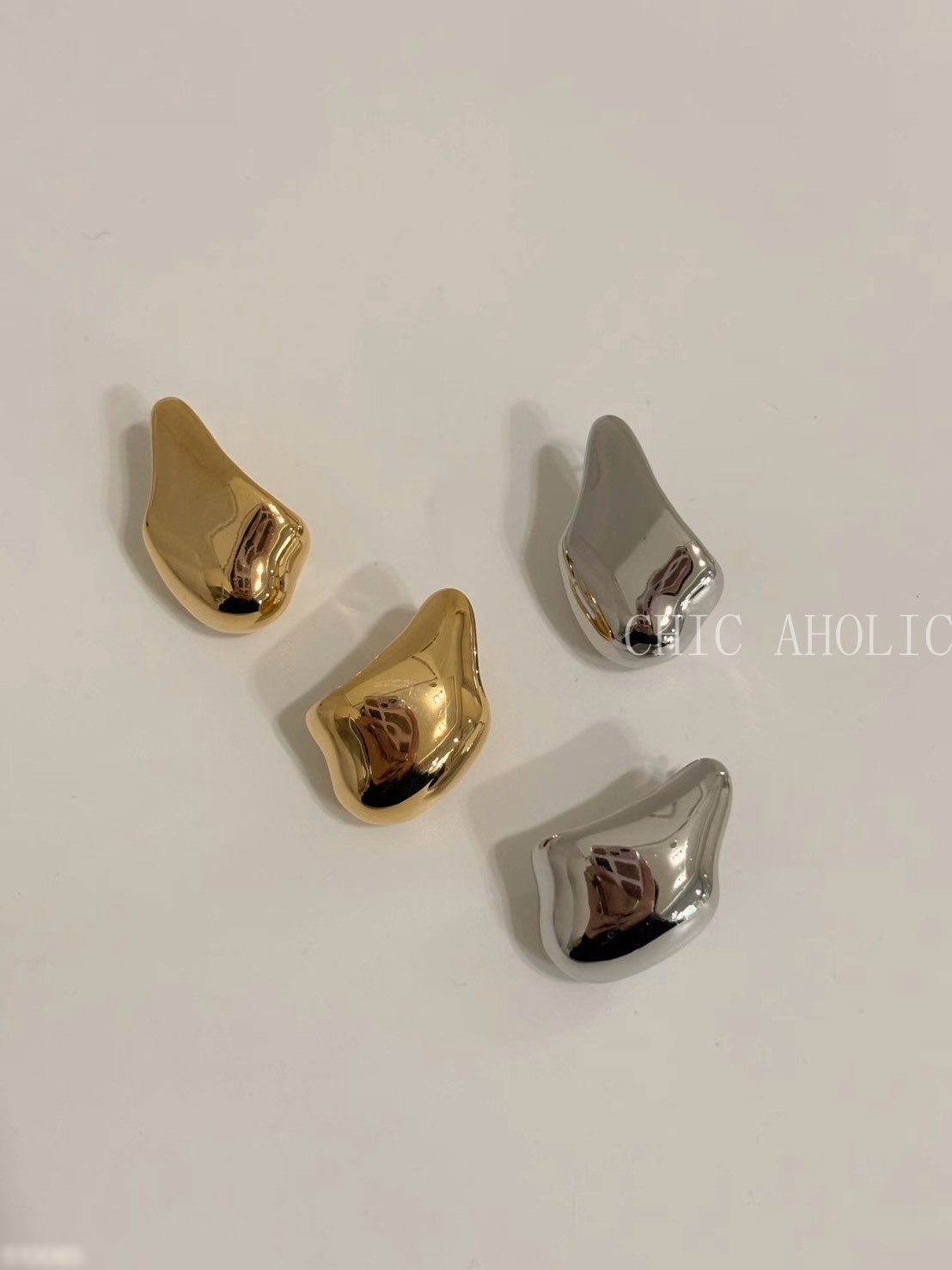 HH63尖型雞蛋型耳環