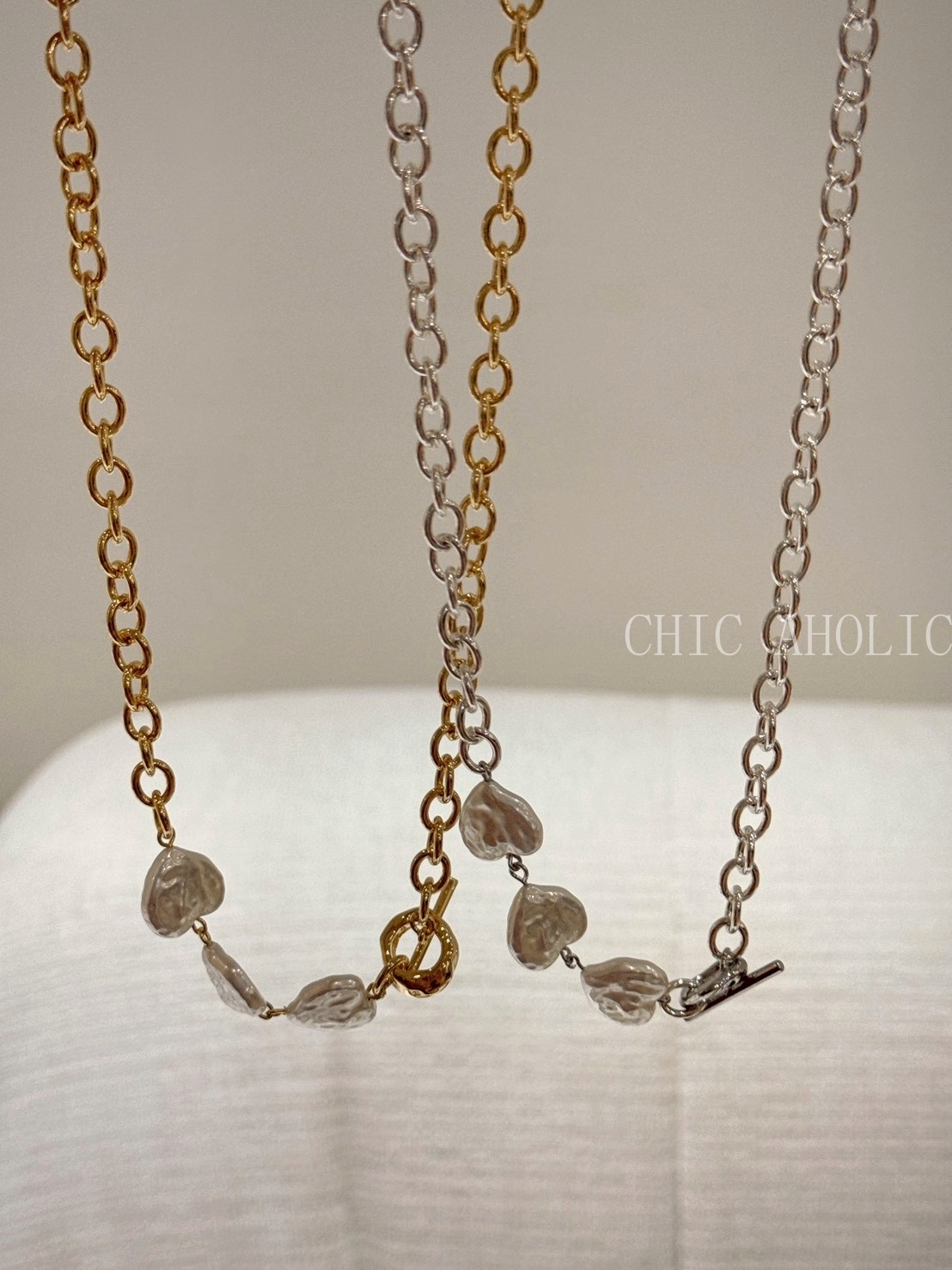 HH66貝殼紋三顆愛心項鍊