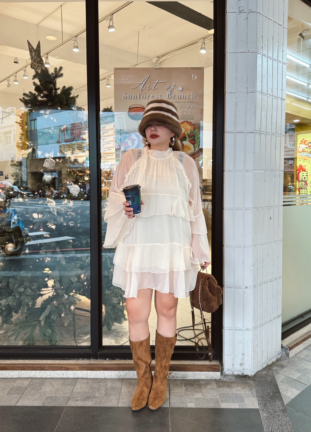 HH01仙女光澤荷葉雪紡洋裝