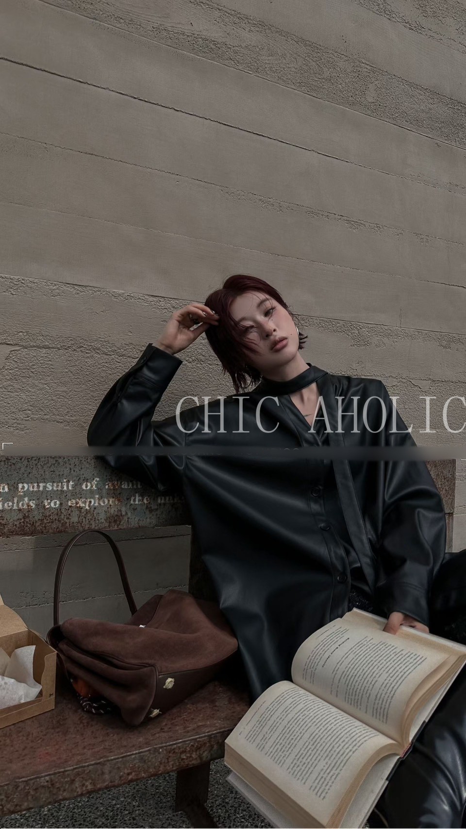 DEC43柔霧面皮革襯衫