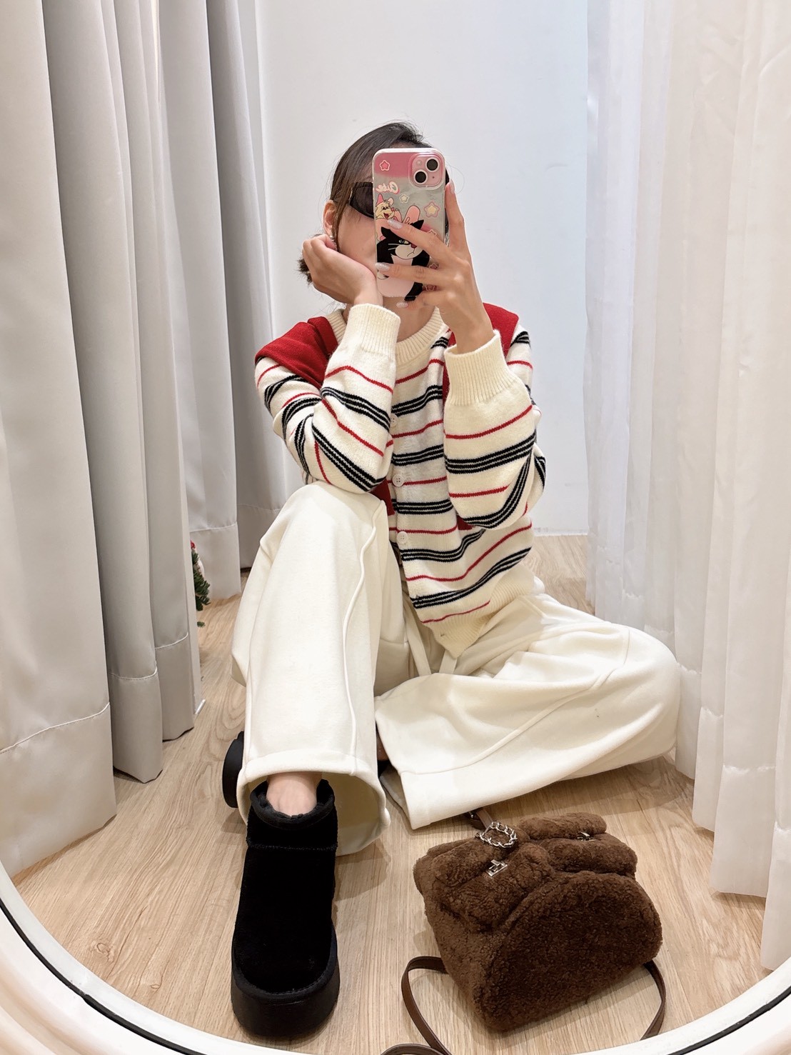 ME28聖誕條紋圓領外套