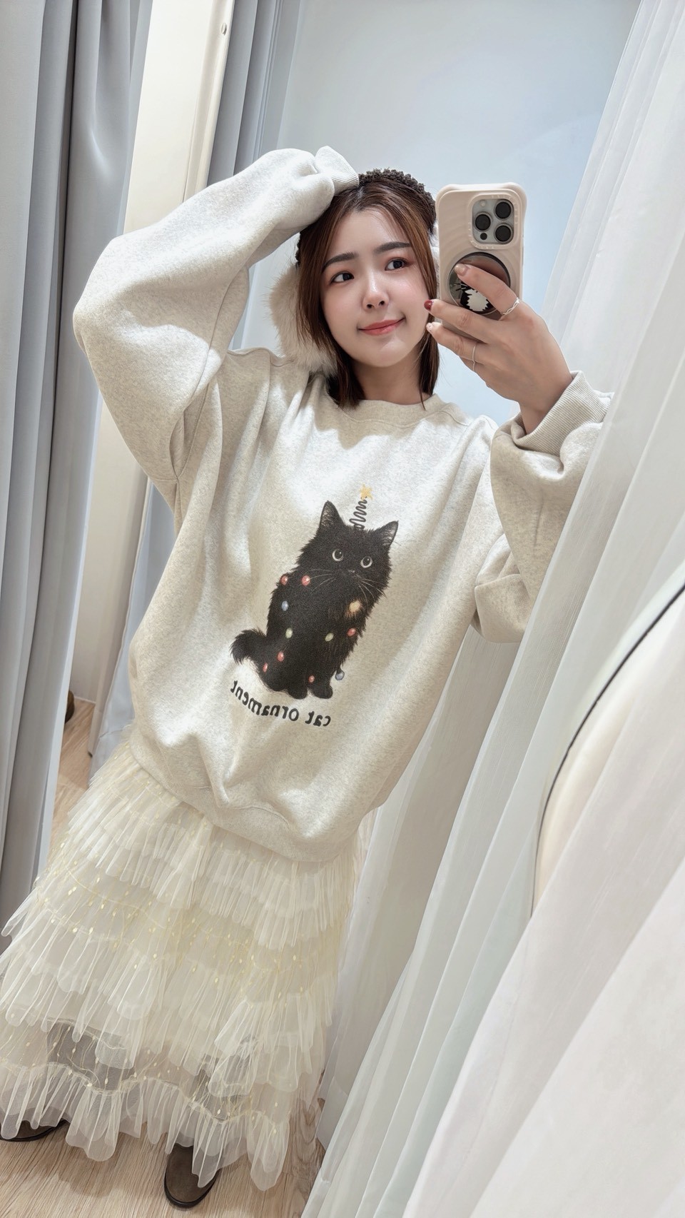 ME31聖誕貓大學T