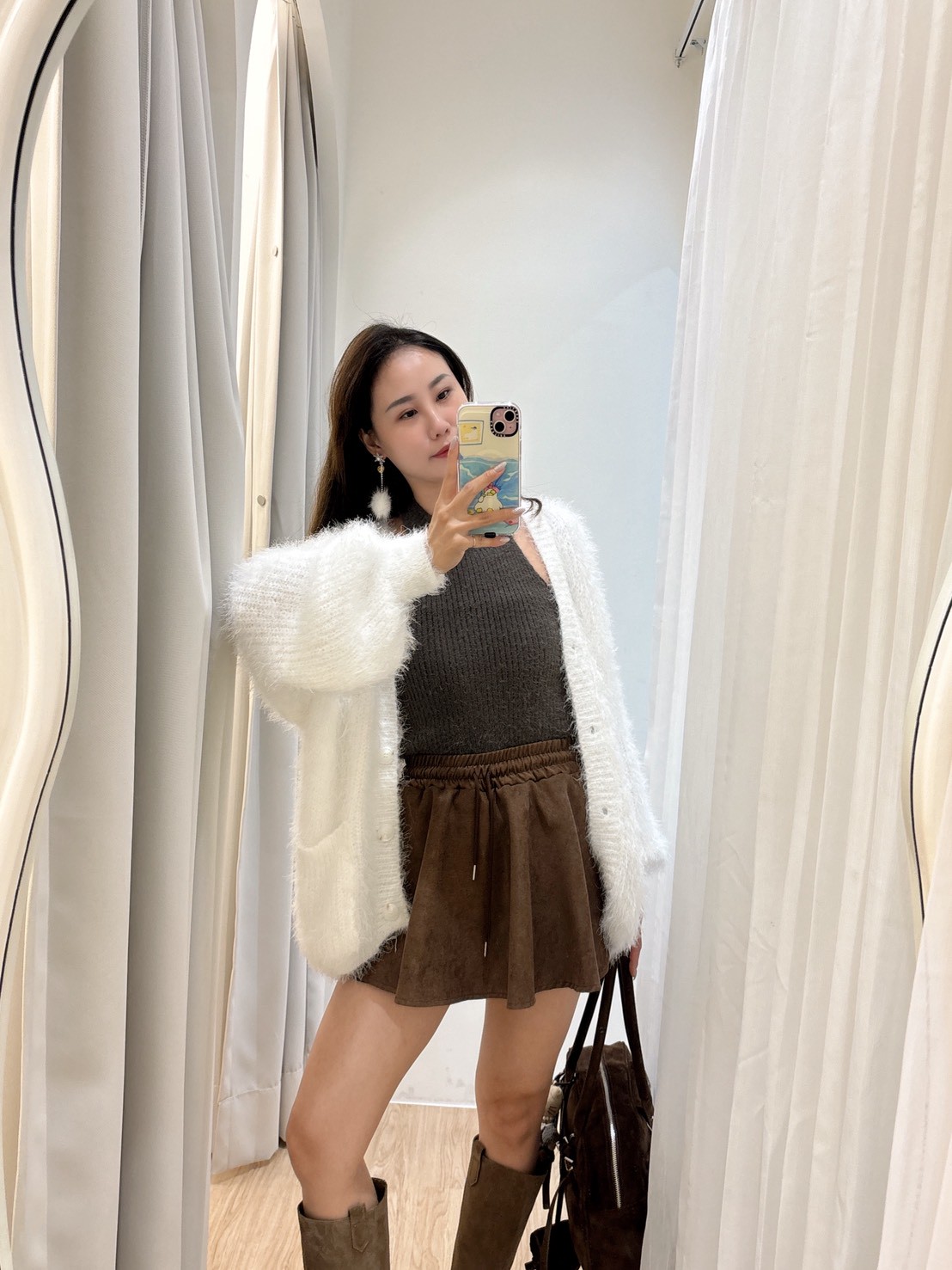 ME41麂皮傘短褲裙