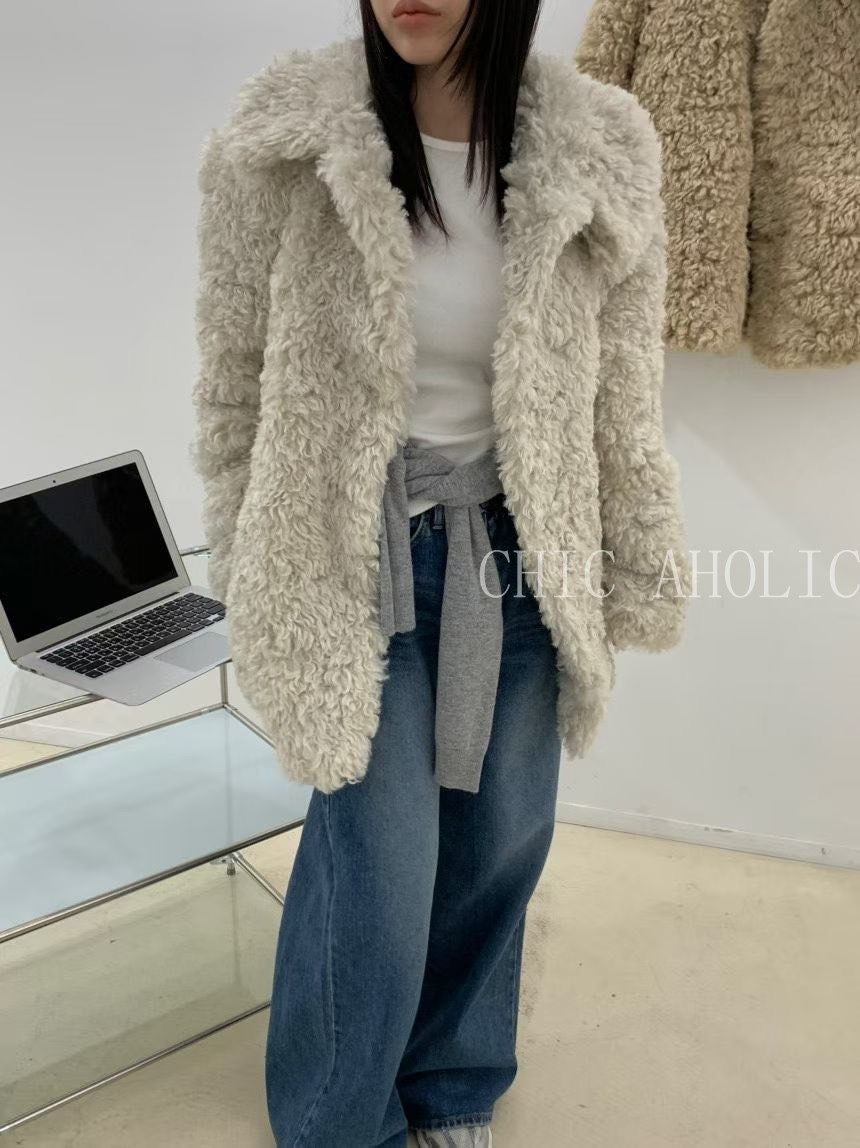 ME43全QQ毛翻領長外套