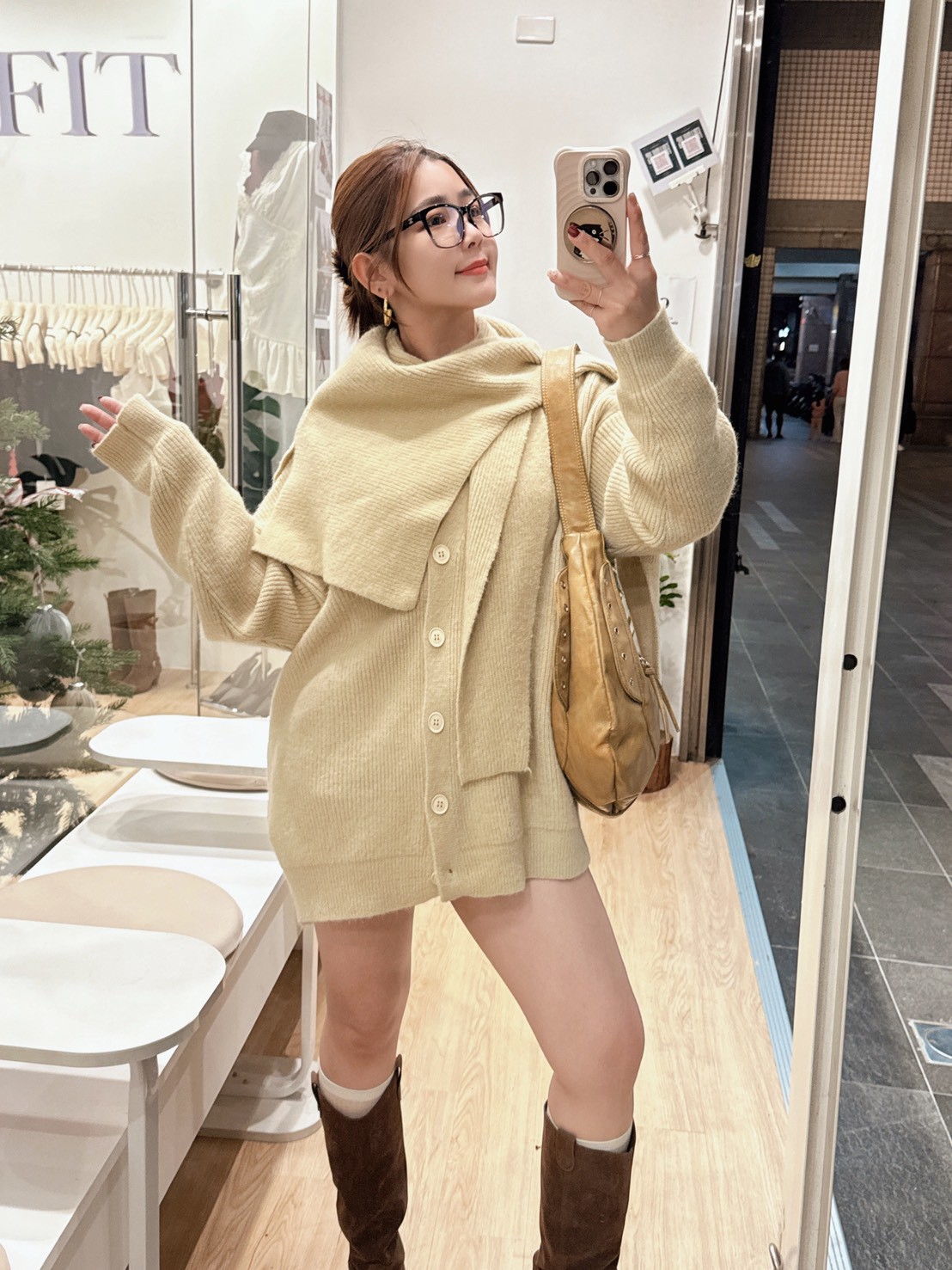 xmas22寬披肩可拆針織