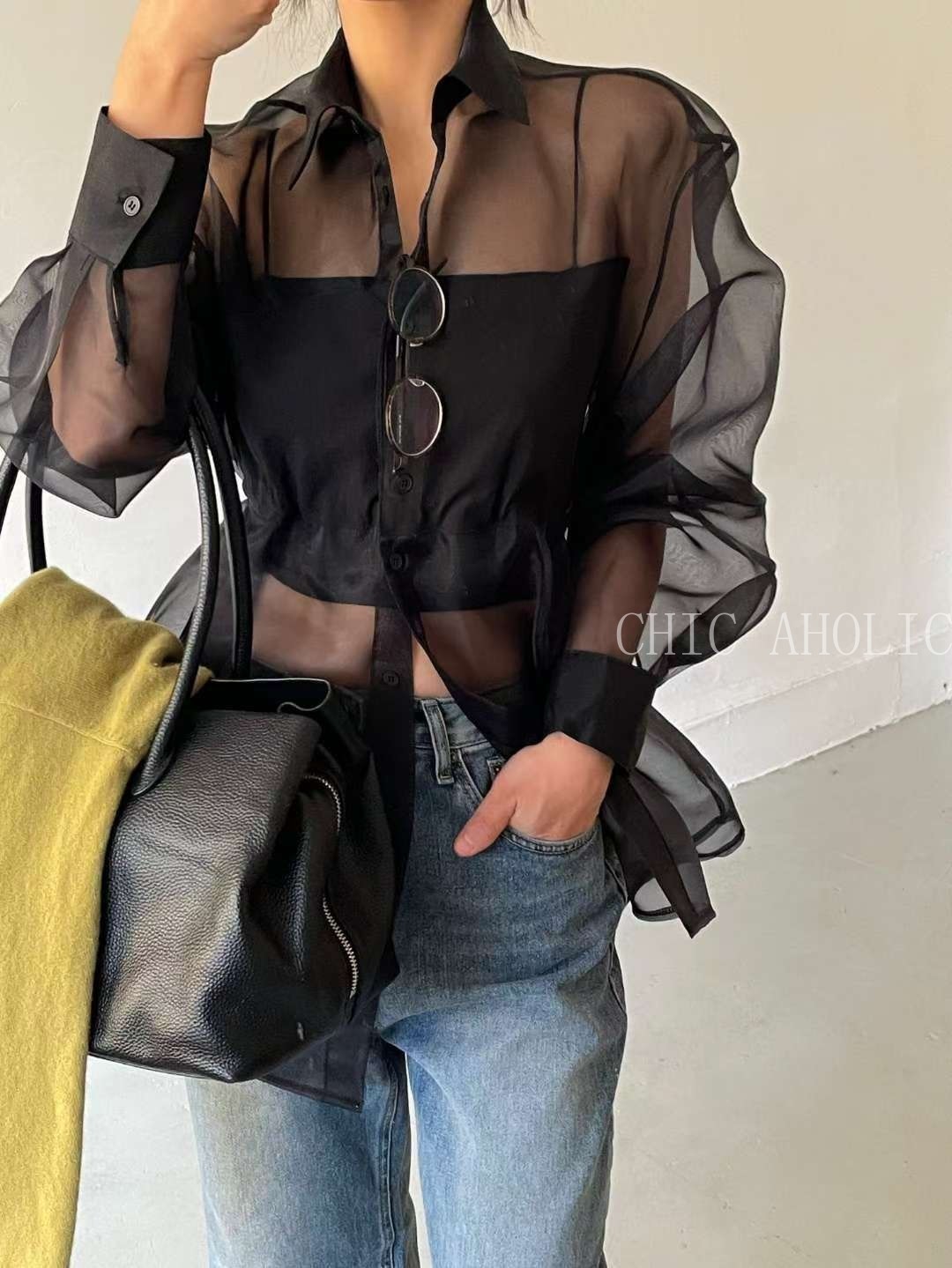 FU22中間深色透膚襯衫