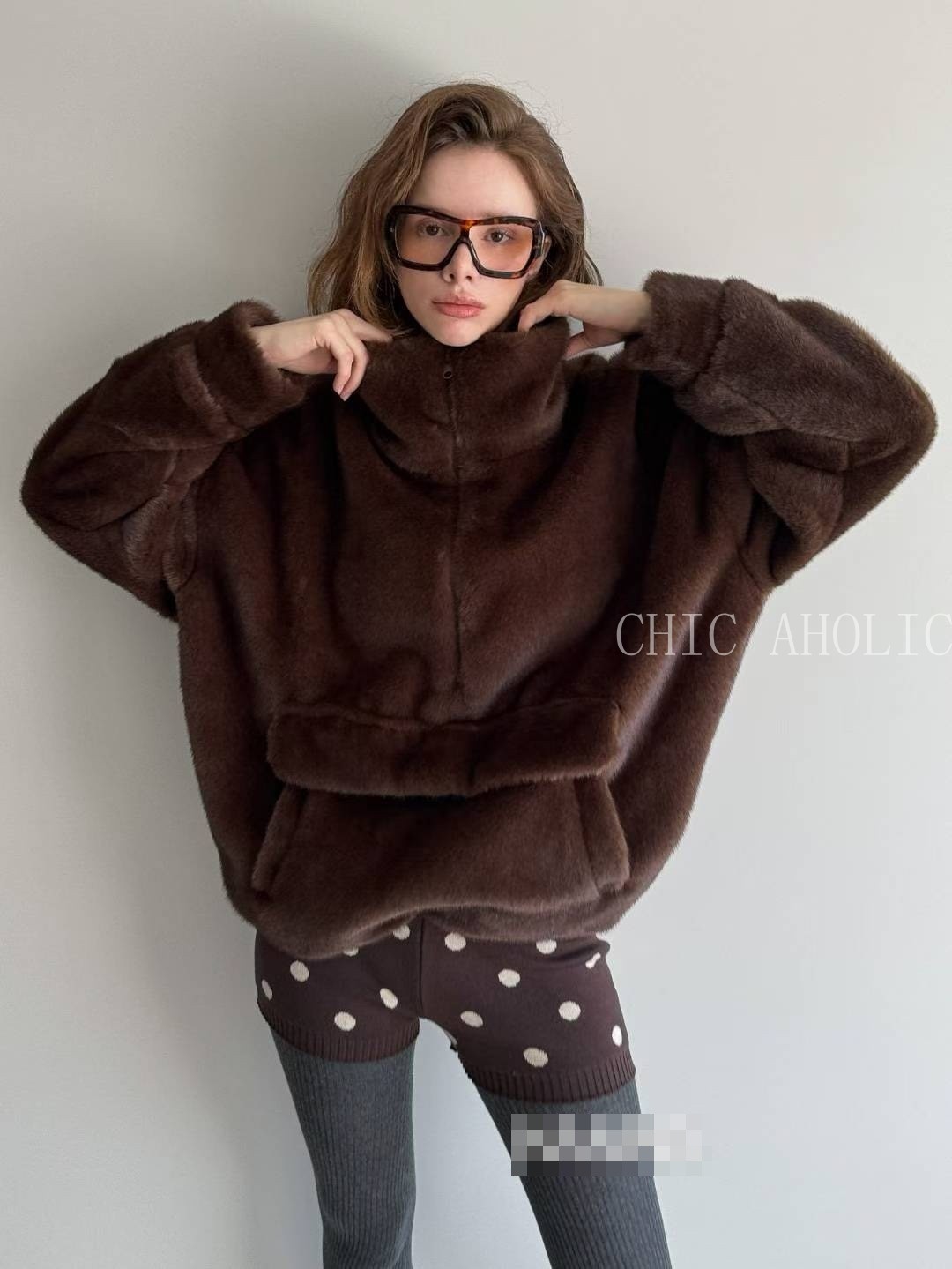 FU34泰迪熊高領休閒衣