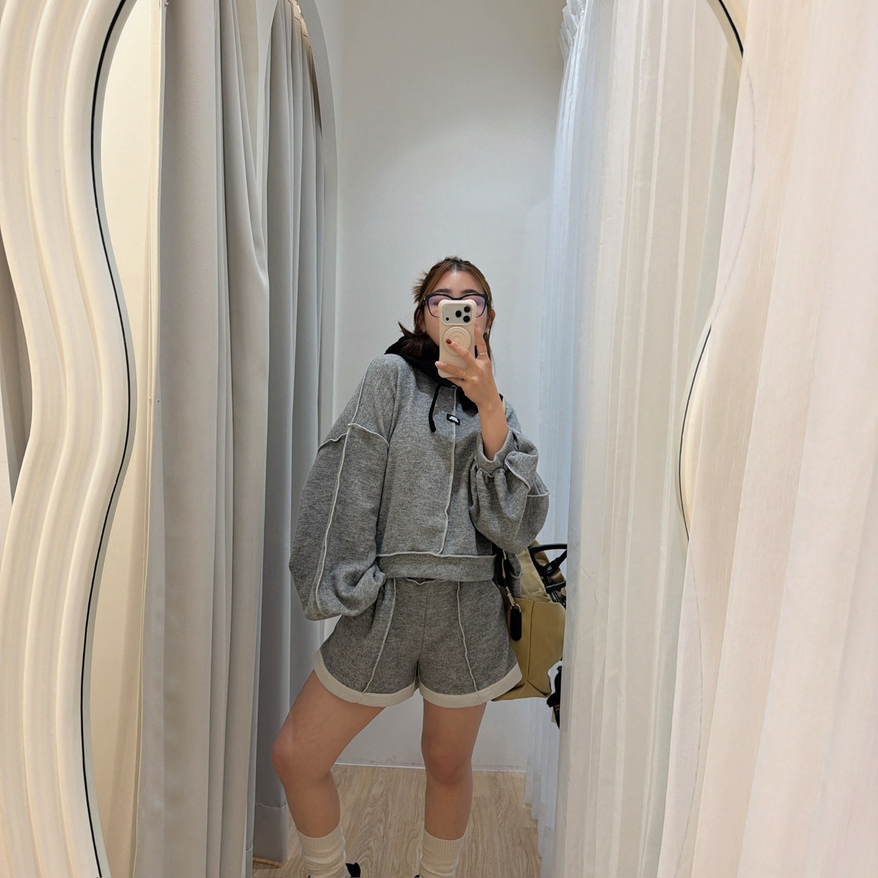 xmas13反折褲腳車線短褲