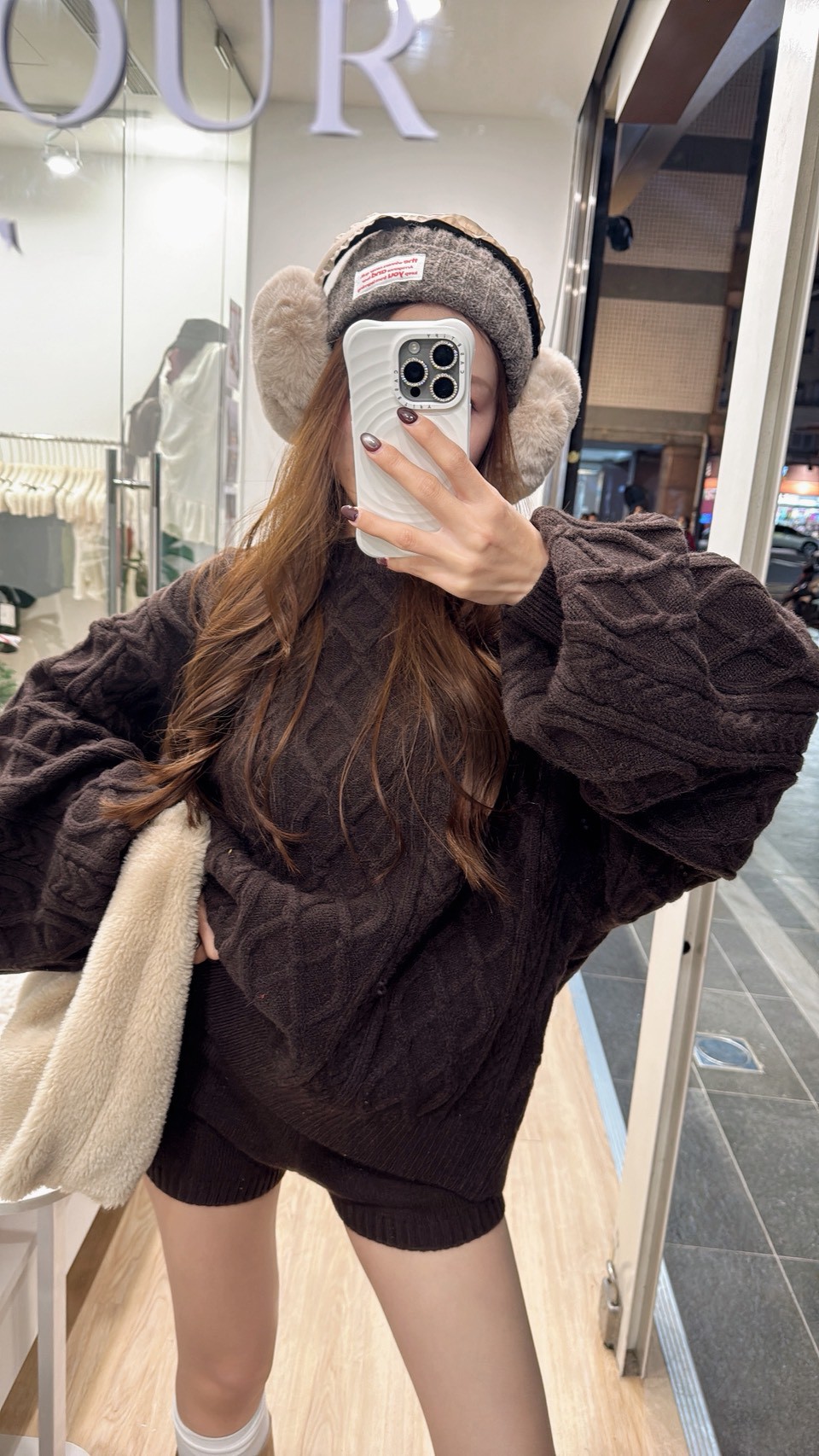 FU32反折腰頭針織短褲