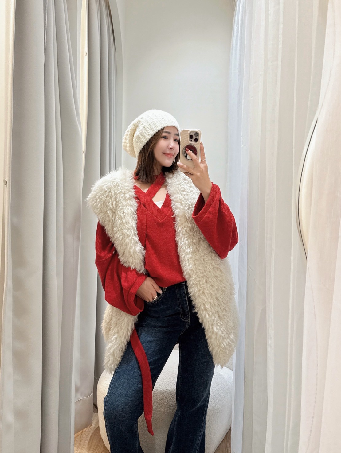 FU04全皮草QQ毛長背心