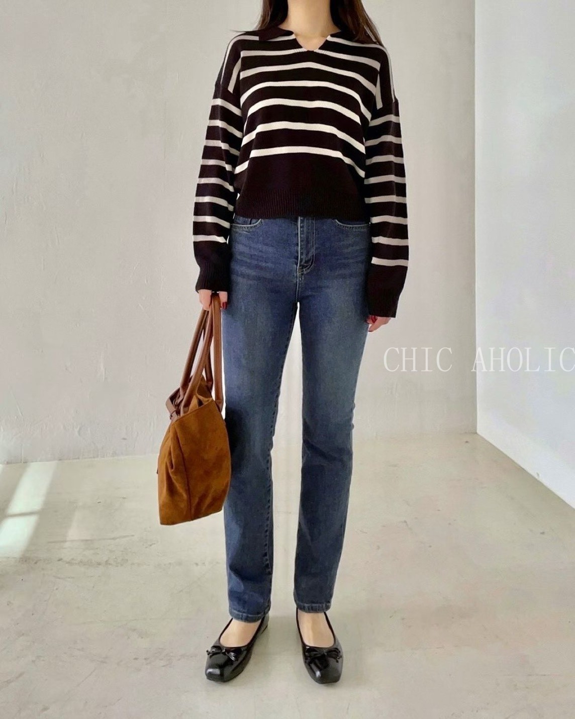 FU18冬新款塞靴子窄管褲