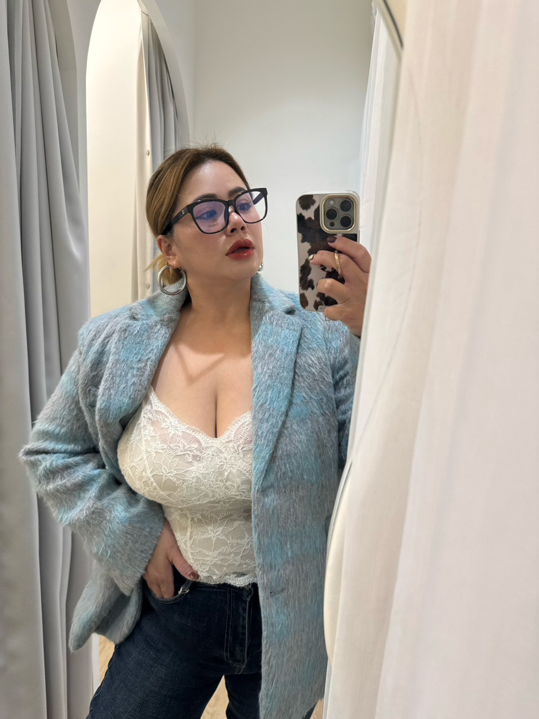 xmas05藍灰格紋西裝外套