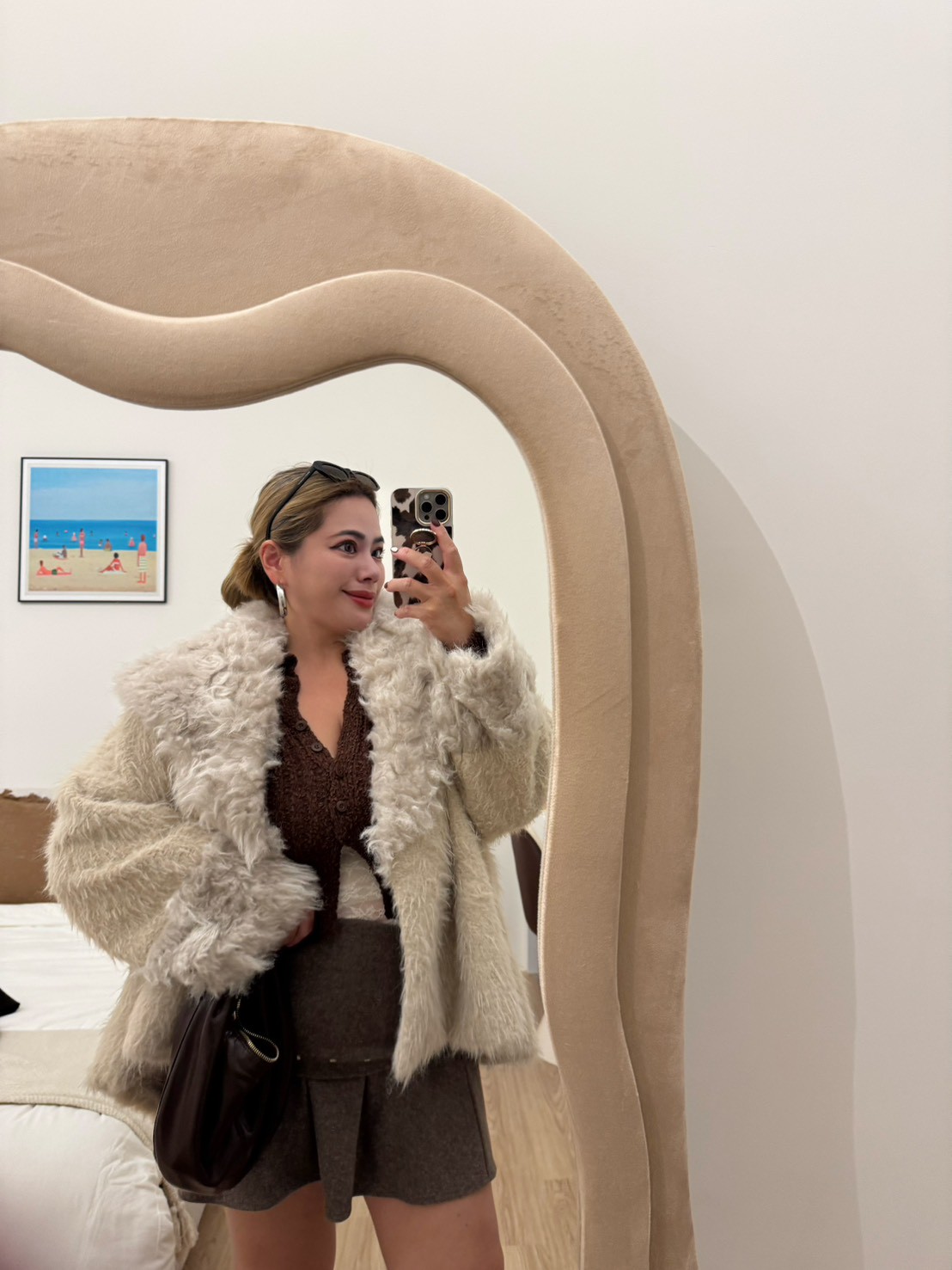 xmas28設計師家大皮草毛領無釦外套