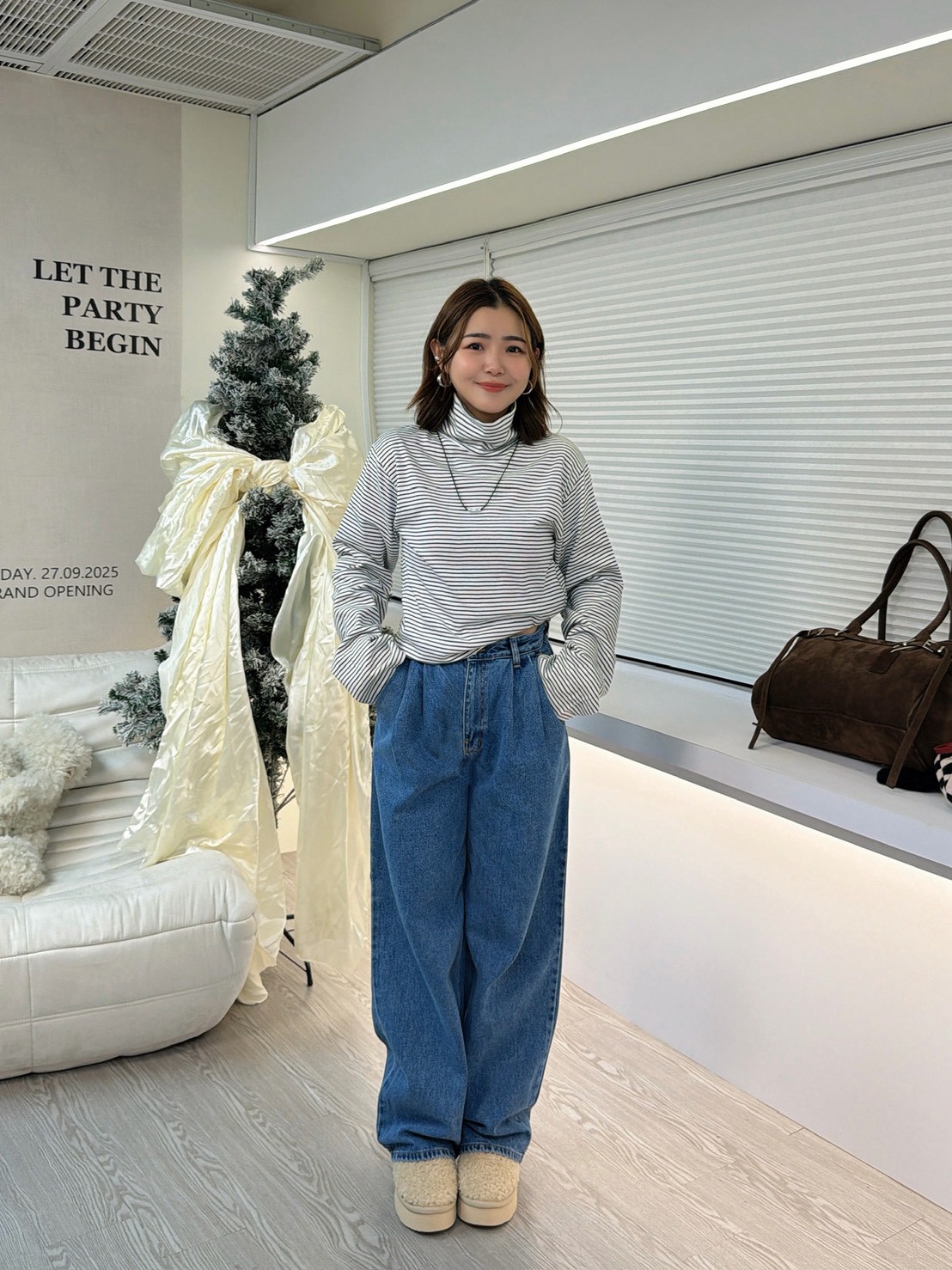 xmas25刷白打折牛仔褲