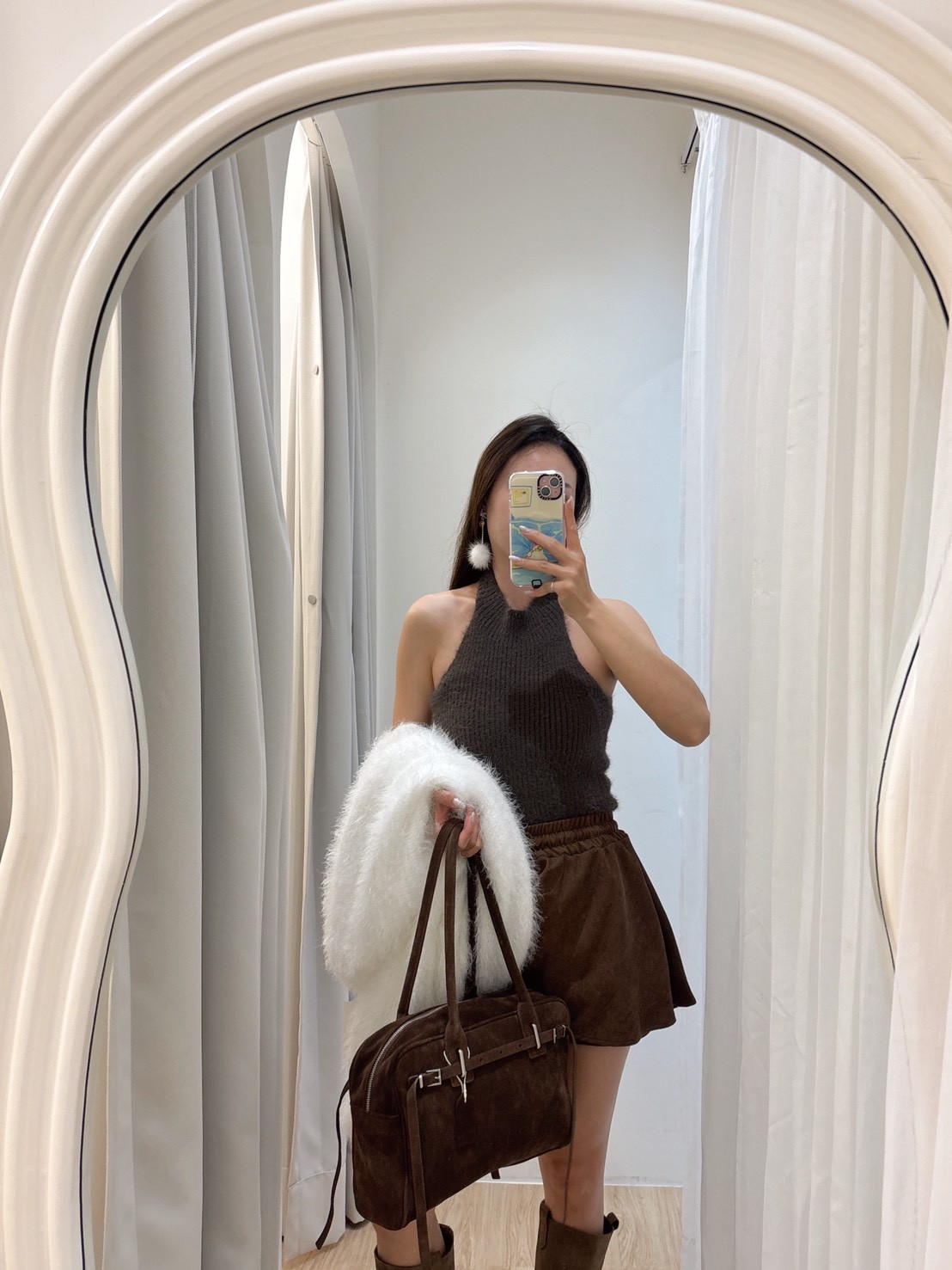 xmas52毛海交叉領上衣