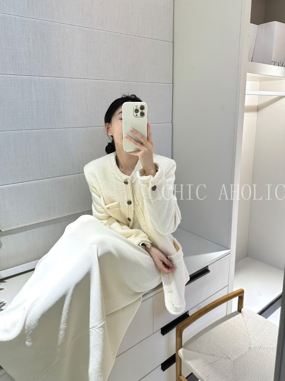 xmas53四口袋小香毛呢外套 