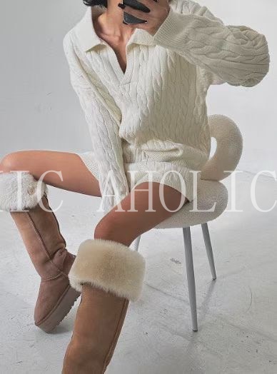 GOOD13麻花針織海莉短褲套裝