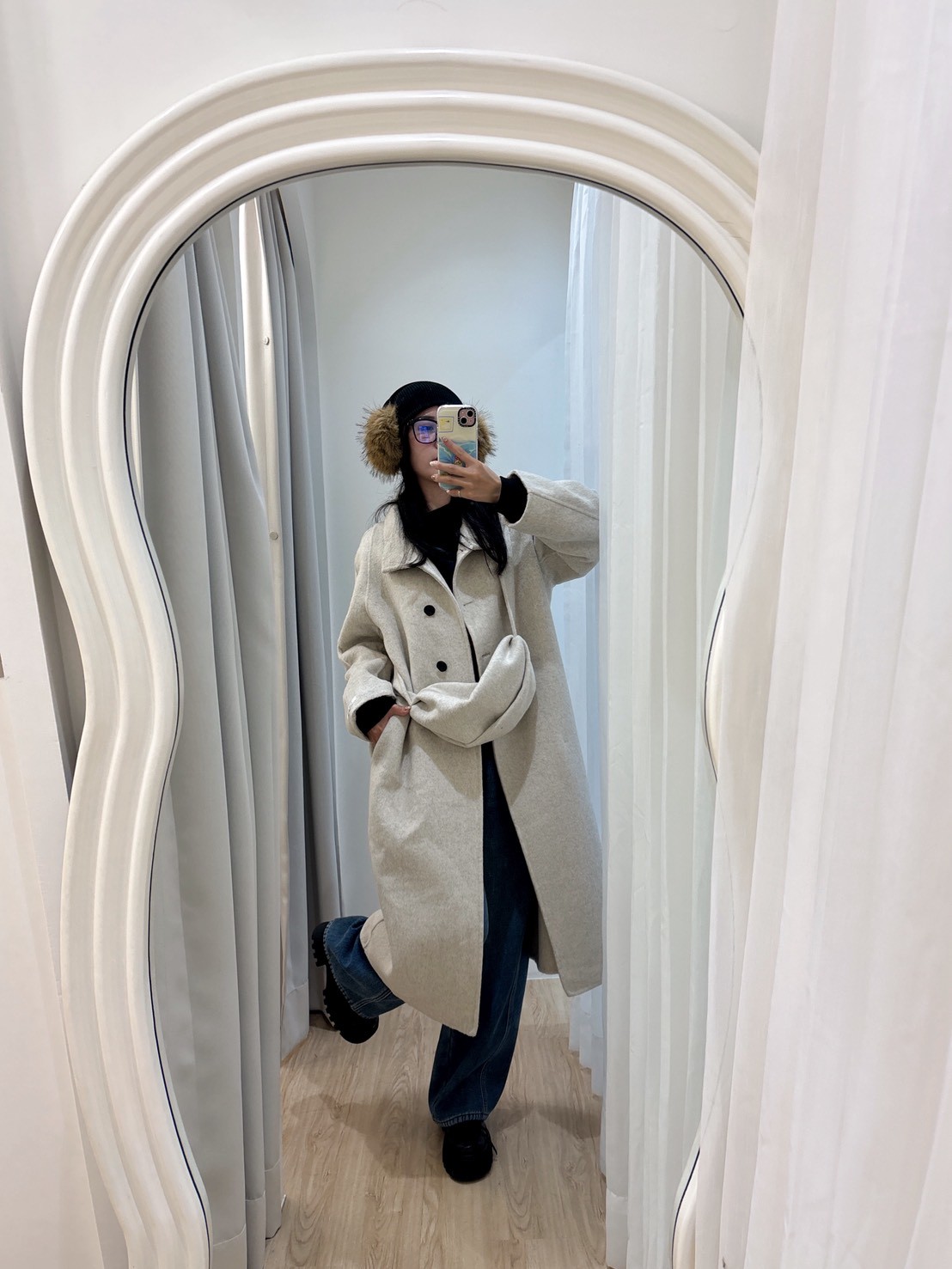 GOOD15附包包雙面羊毛大衣