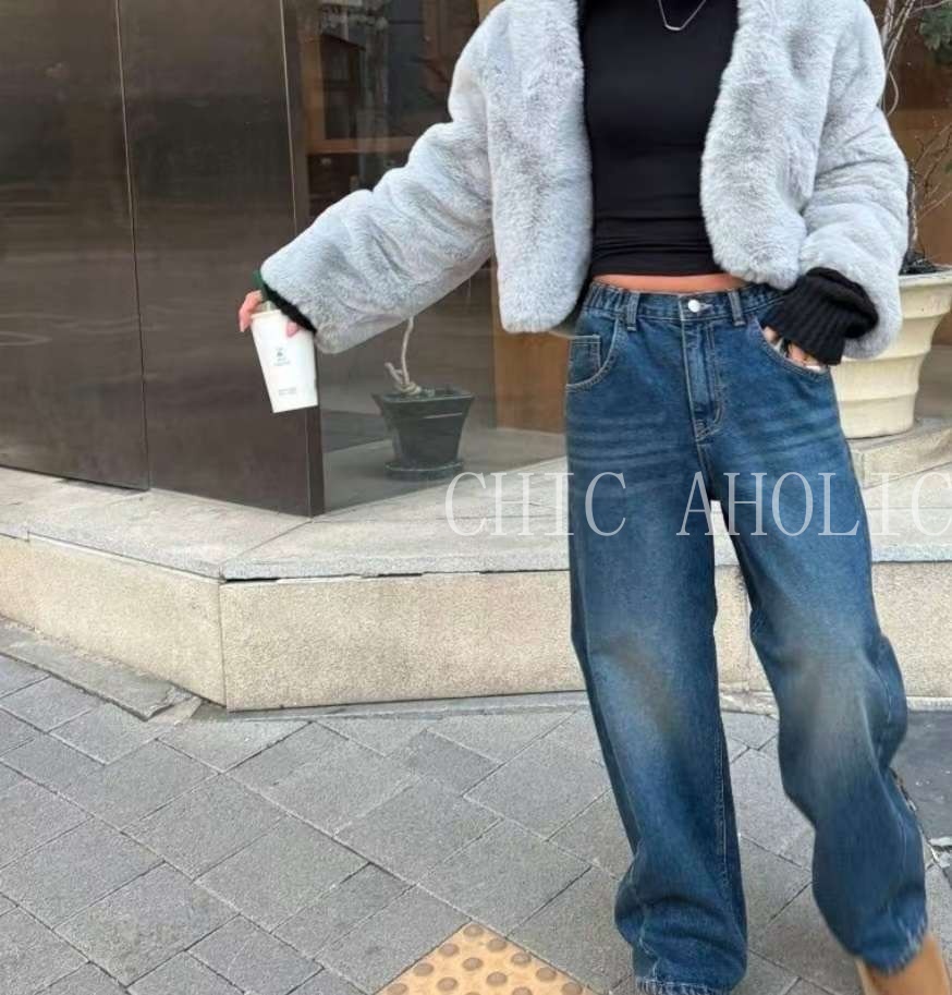 GOOD16特殊深藍直筒褲