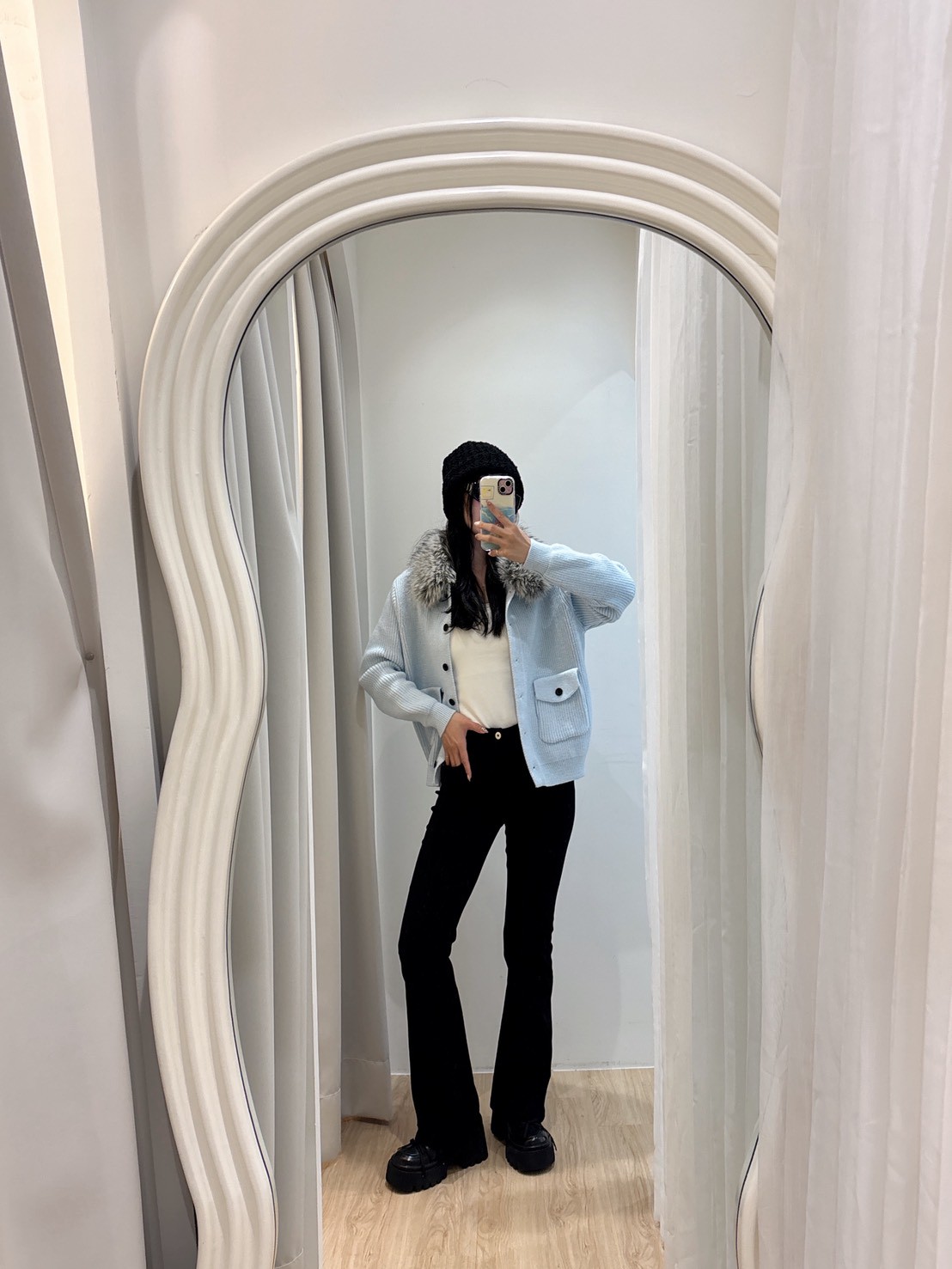 GOOD18 2025冬長腿喇叭黑褲