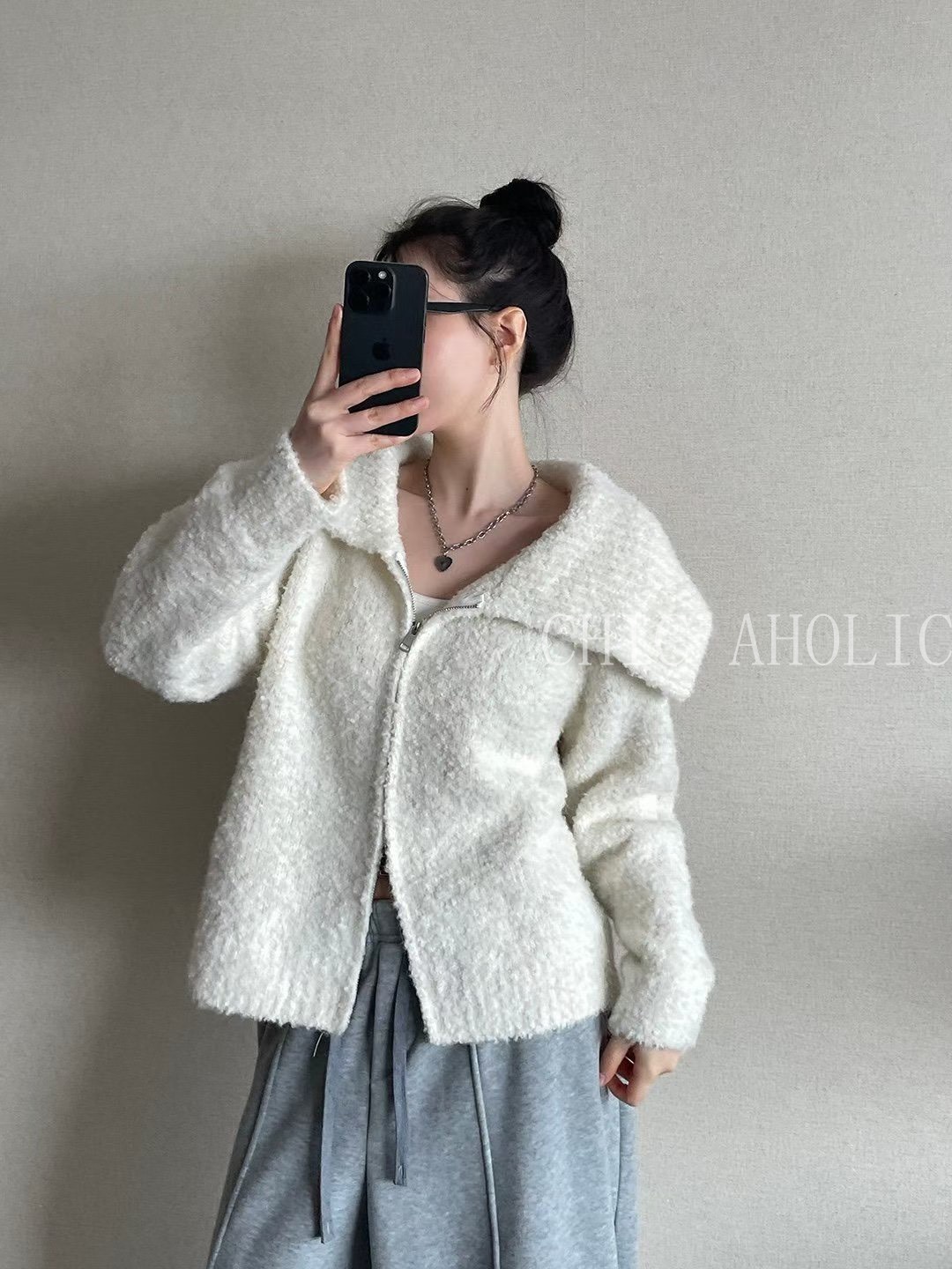 GOOD56雙開銀拉鍊針織衣