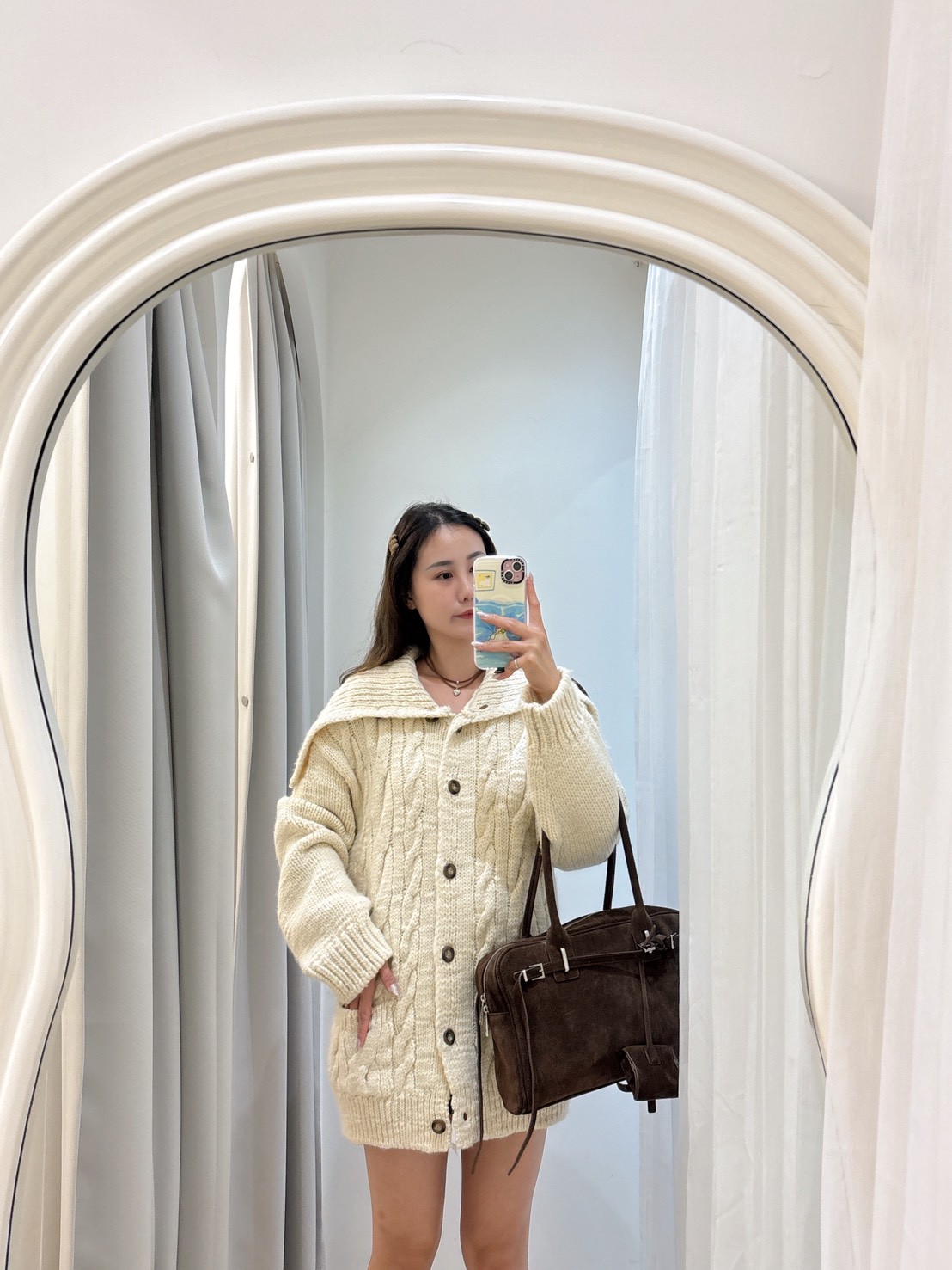 NEW30羊毛60%高領片針織外套