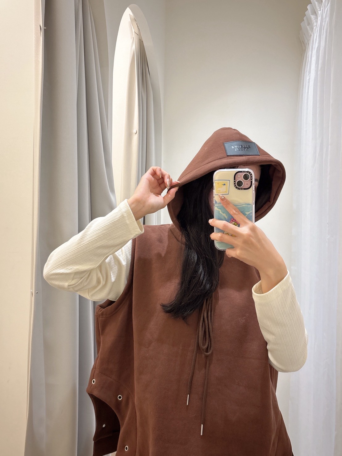 ON37馬甲釦邊落肩背心