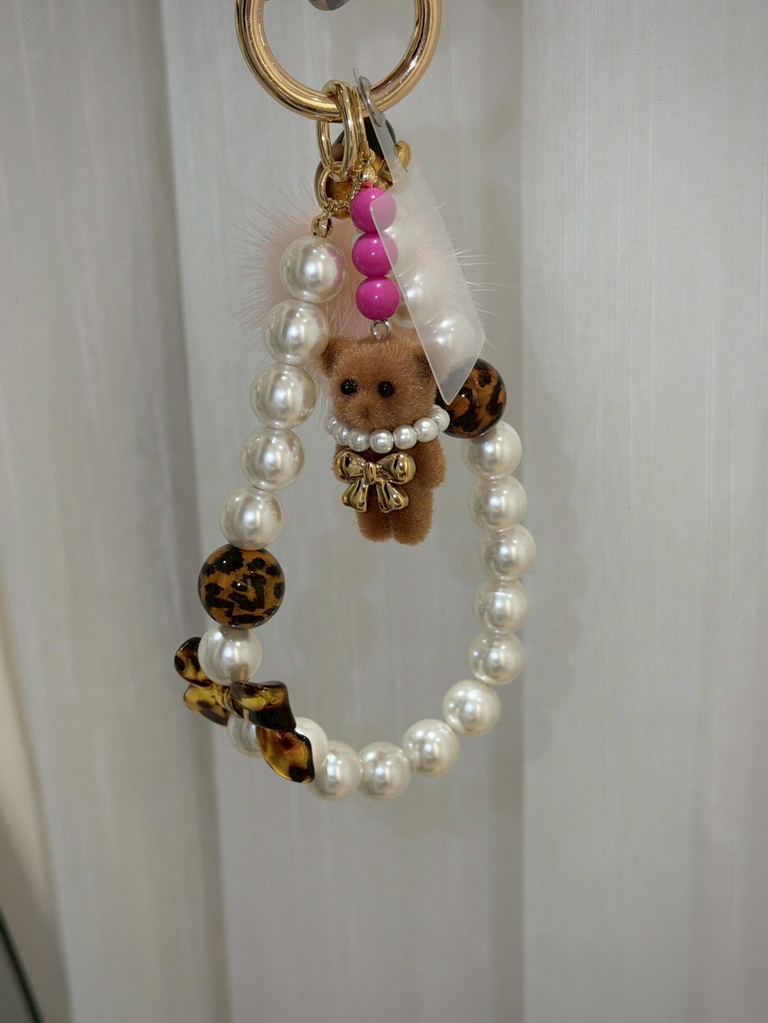 UN57珍珠毛絨熊吊飾