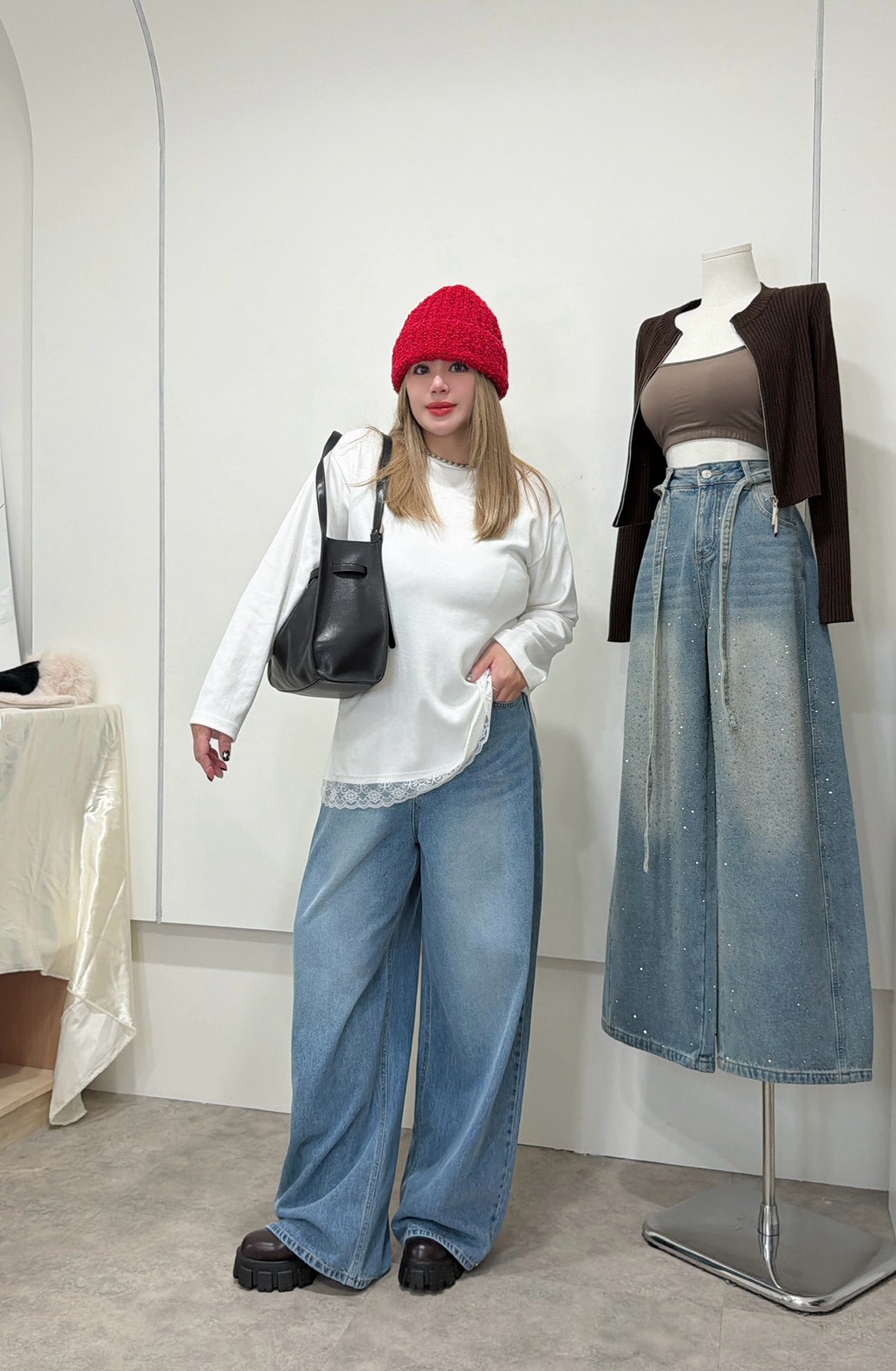 SPR38下擺蕾絲開岔衣