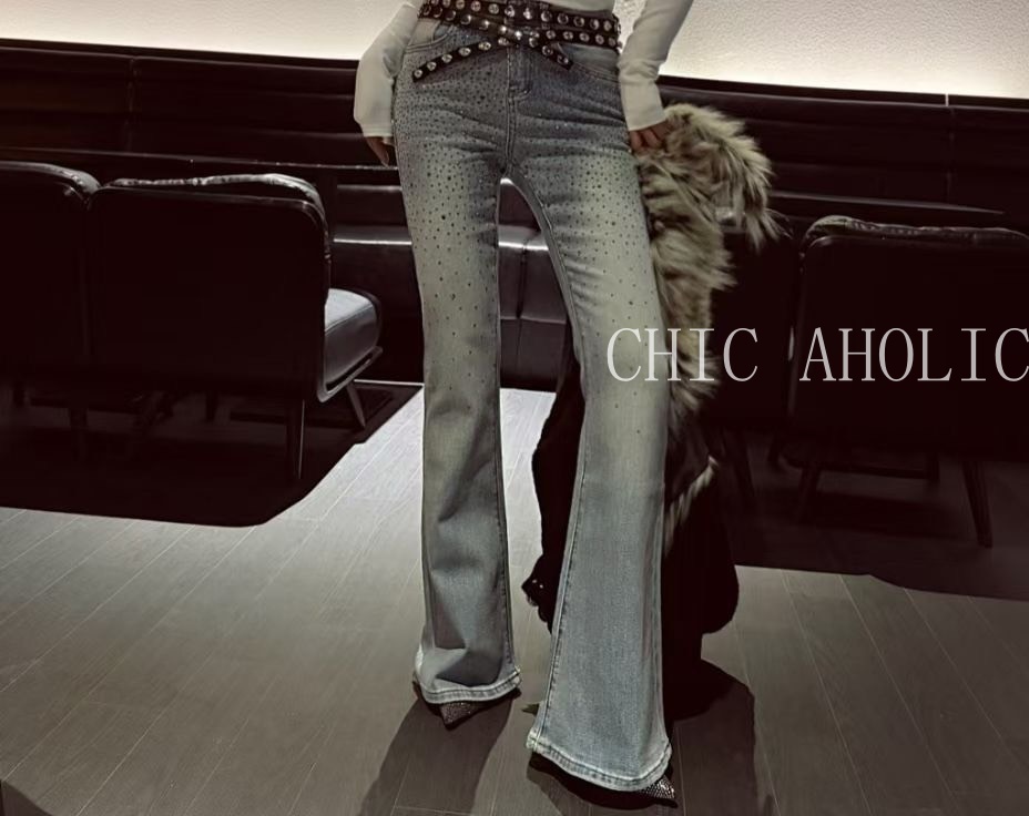 MOM13全亮鑽喇叭褲