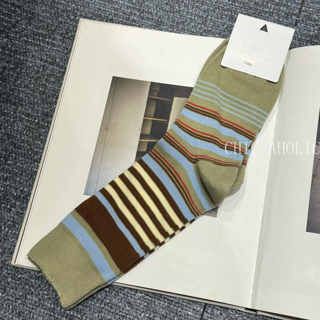 SPR21咖綠藍襪子