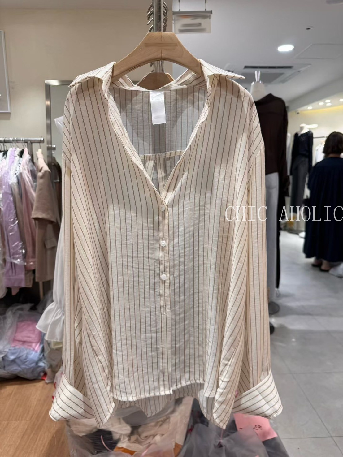 SPR31很細的直條紋透膚襯衫