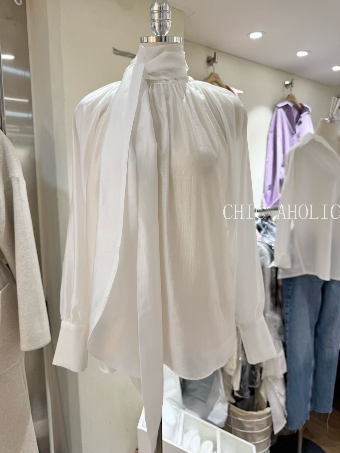 MOM22綁脖垂長雪紡嘣啾美衣