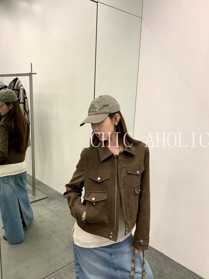 MOM05四口袋麂皮外套